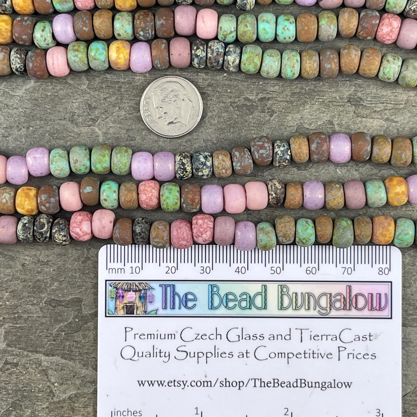 Aged Picasso Seed Beads - 33/0 Large Hole 8mm Czech Glass, Matte Finish Mixed Colors (RosalineMatte) * 40 Beads