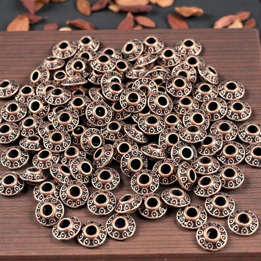 Antiqued Copper Bicone Spacer - 6x3mm Saucer Beads (0725Y-RLF) * 100 Beads