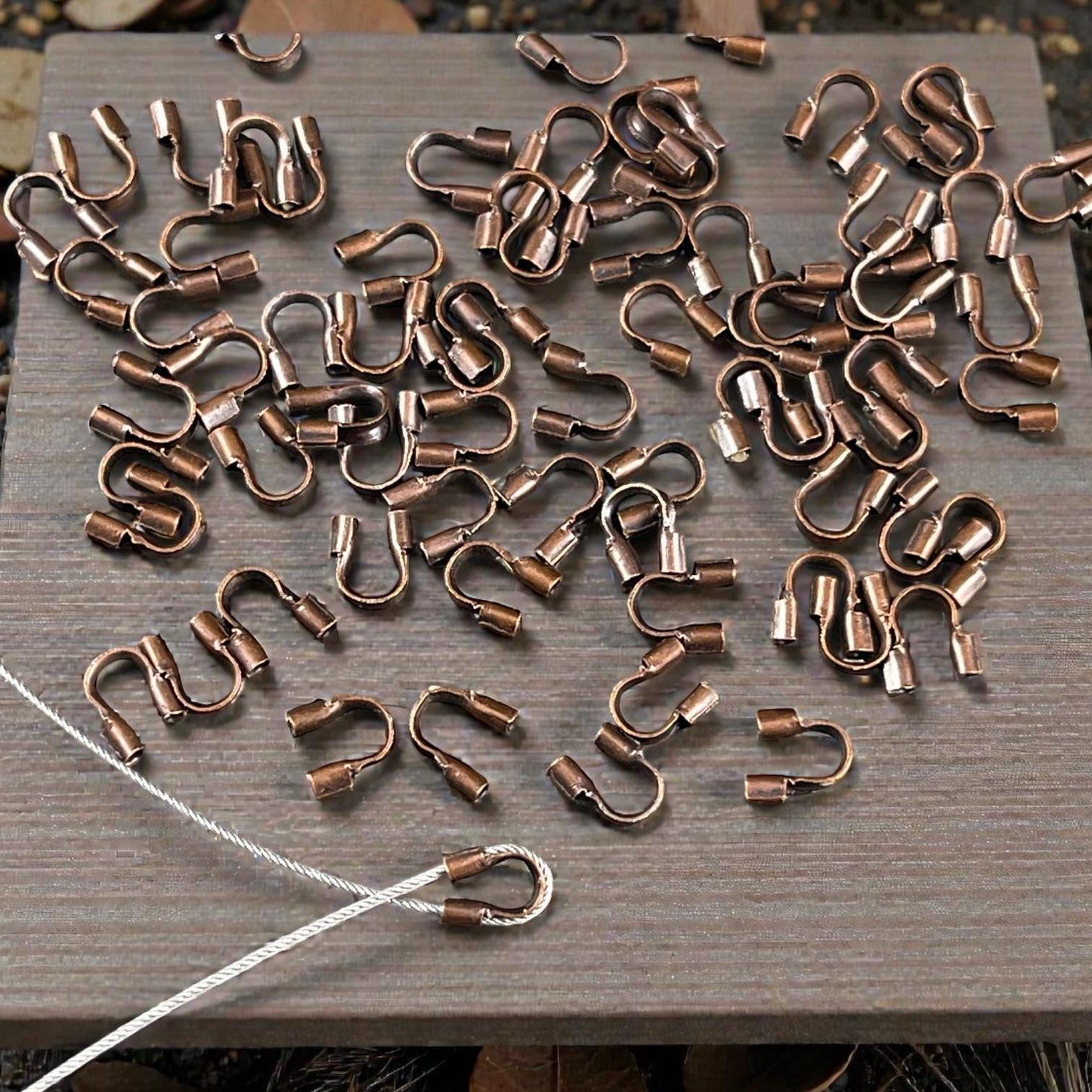 Wire Guards, 4mm Copper Plated Brass Wire Guardians (R030-R) * Qty. 200