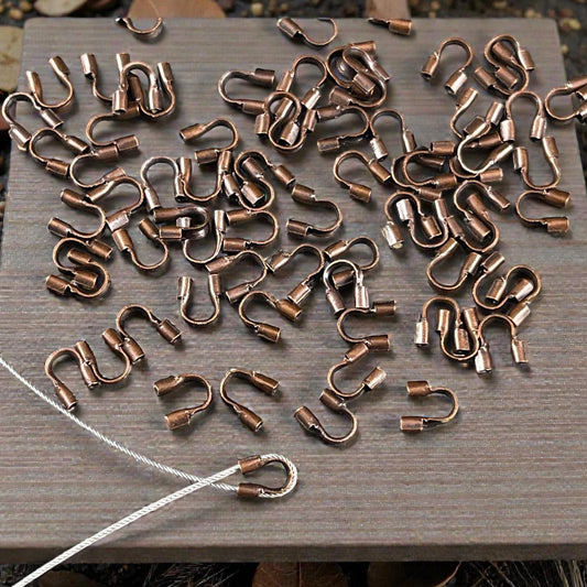 Wire Guards, 4mm Copper Plated Brass Wire Guardians (R030-R) * Qty. 200