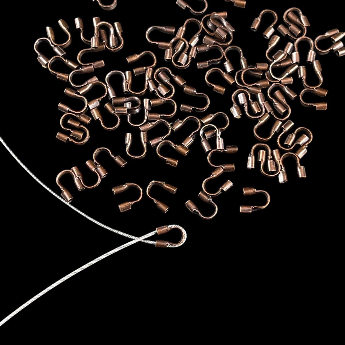 Wire Guards, 4mm Copper Plated Brass Wire Guardians (R030-R) * Qty. 200