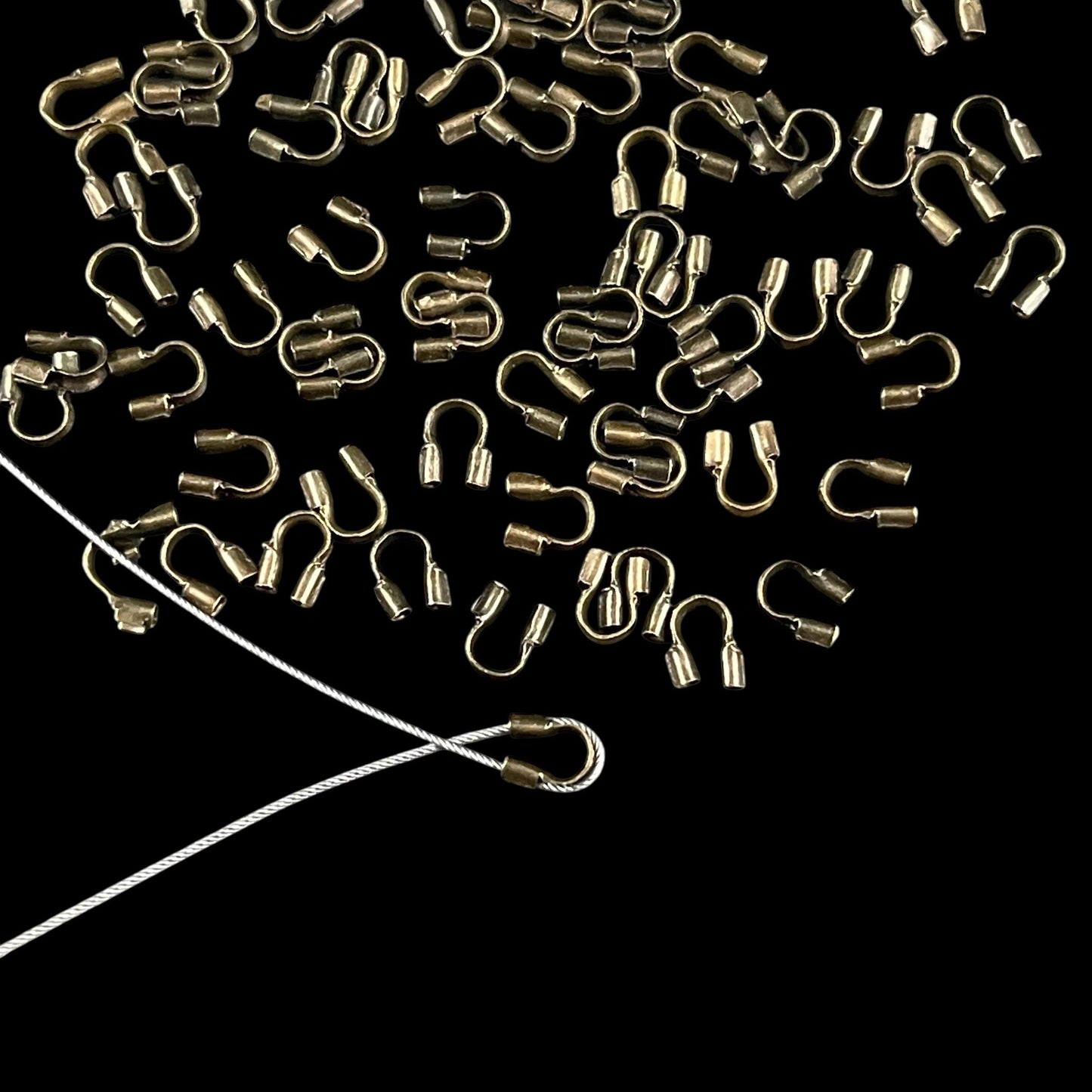 Wire Guards, 4mm Antiqued Brass Wire Guardians (R030-AB) * Qty. 200