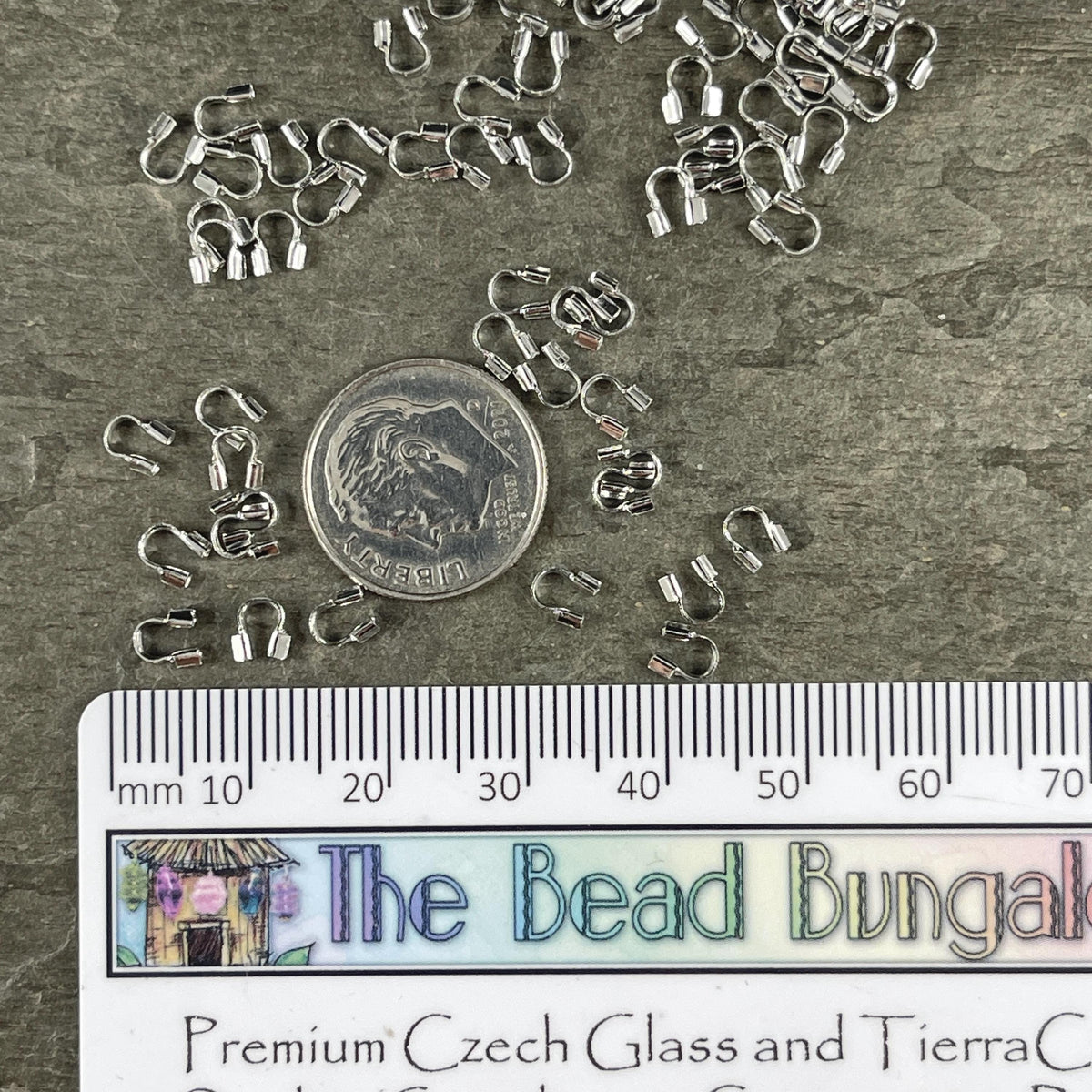 Wire Guards, 4mm Silver Plated Brass Wire Guardians (R030-S) * Qty. 200