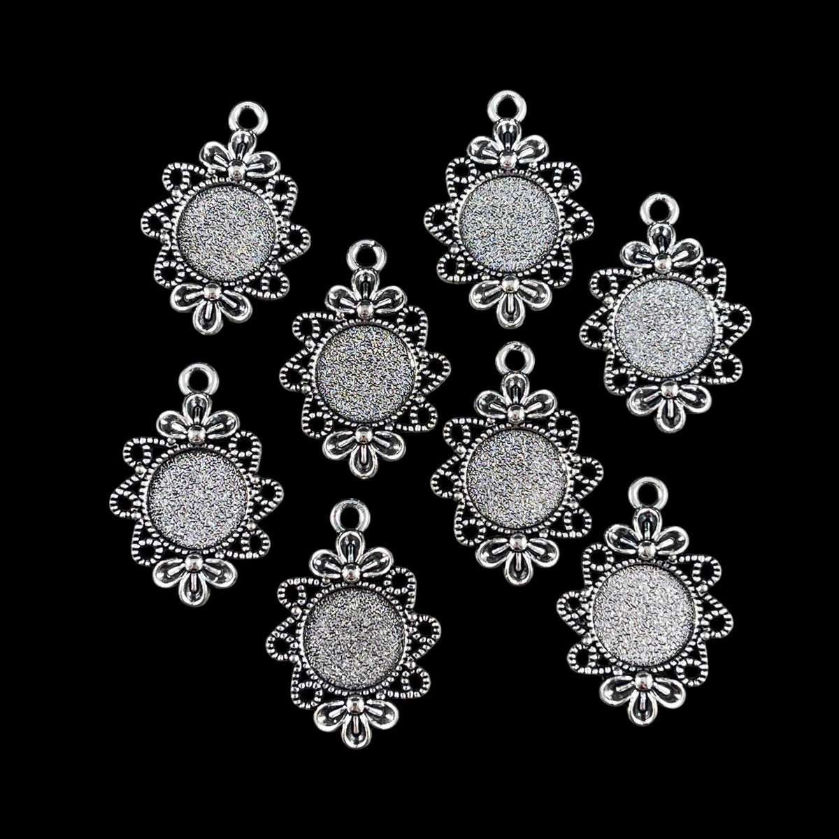 12mm Cabochon Bezel, 30x20mm Antiqued Silver Tibetan Style Pendant (R344-247AS) * Qty. 20