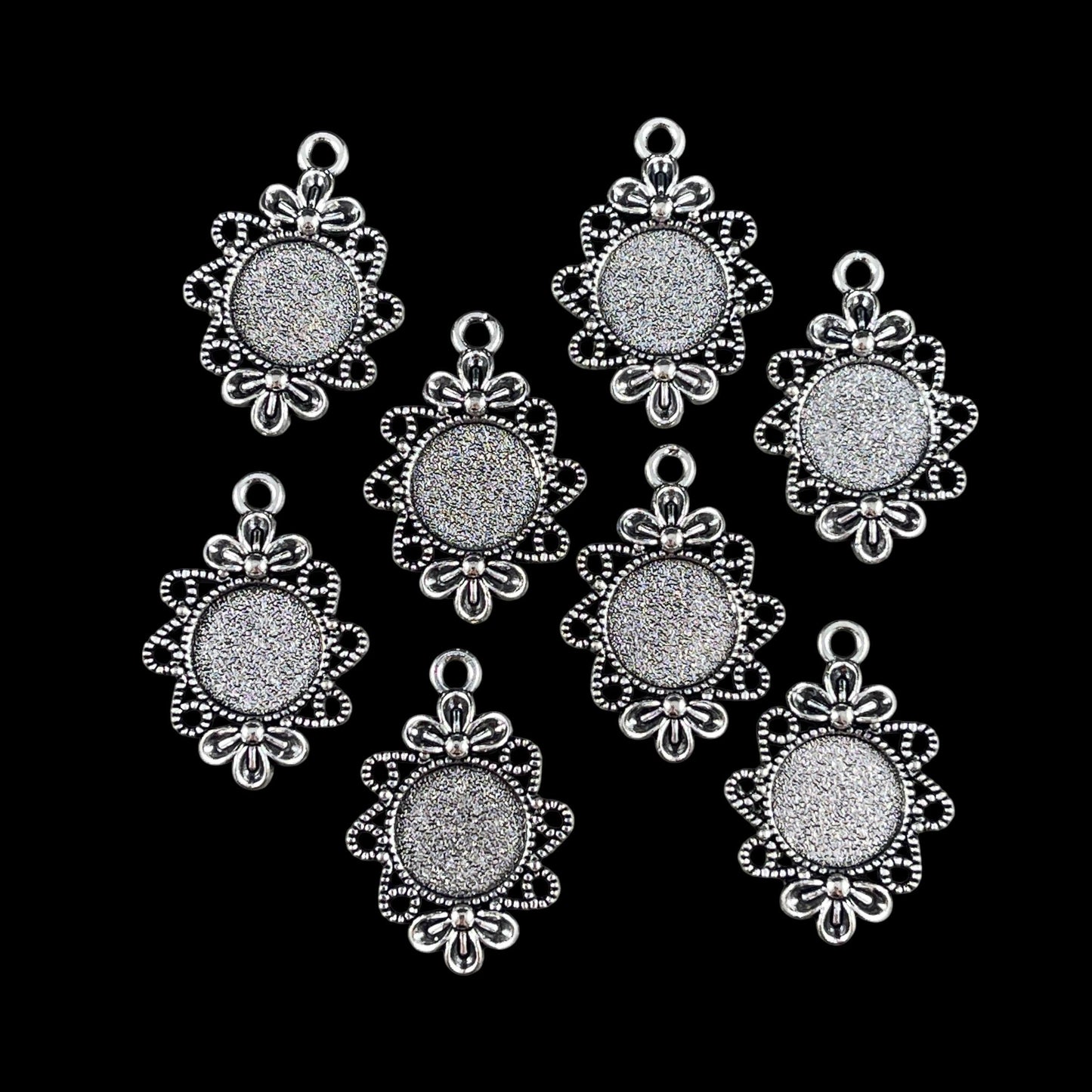 12mm Cabochon Bezel, 30x20mm Antiqued Silver Tibetan Style Pendant (R344-247AS) * Qty. 20