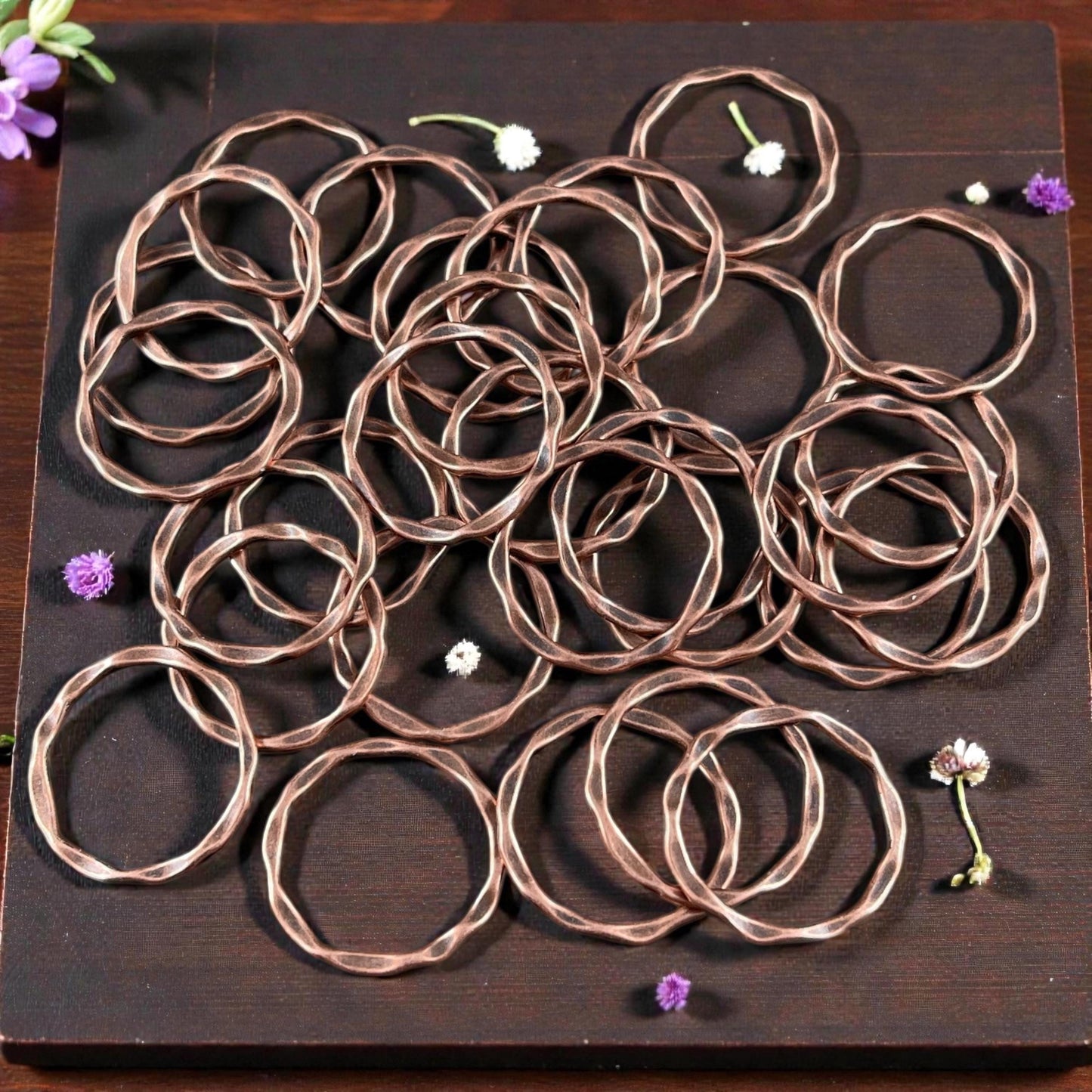 Linking Rings, Antiqued Copper Connector ~ 22mm Flat Ring ~ Nickel Free (A017-R-NF) * Qty. 30