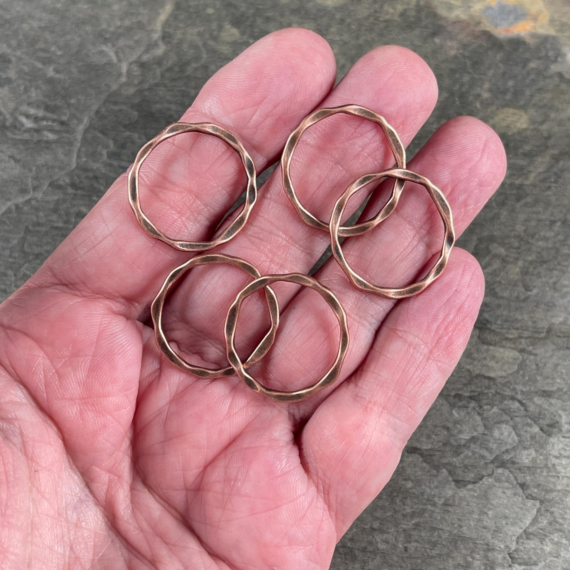 Linking Rings, Antiqued Copper Connector ~ 22mm Flat Ring ~ Nickel Free (A017-R-NF) * Qty. 30