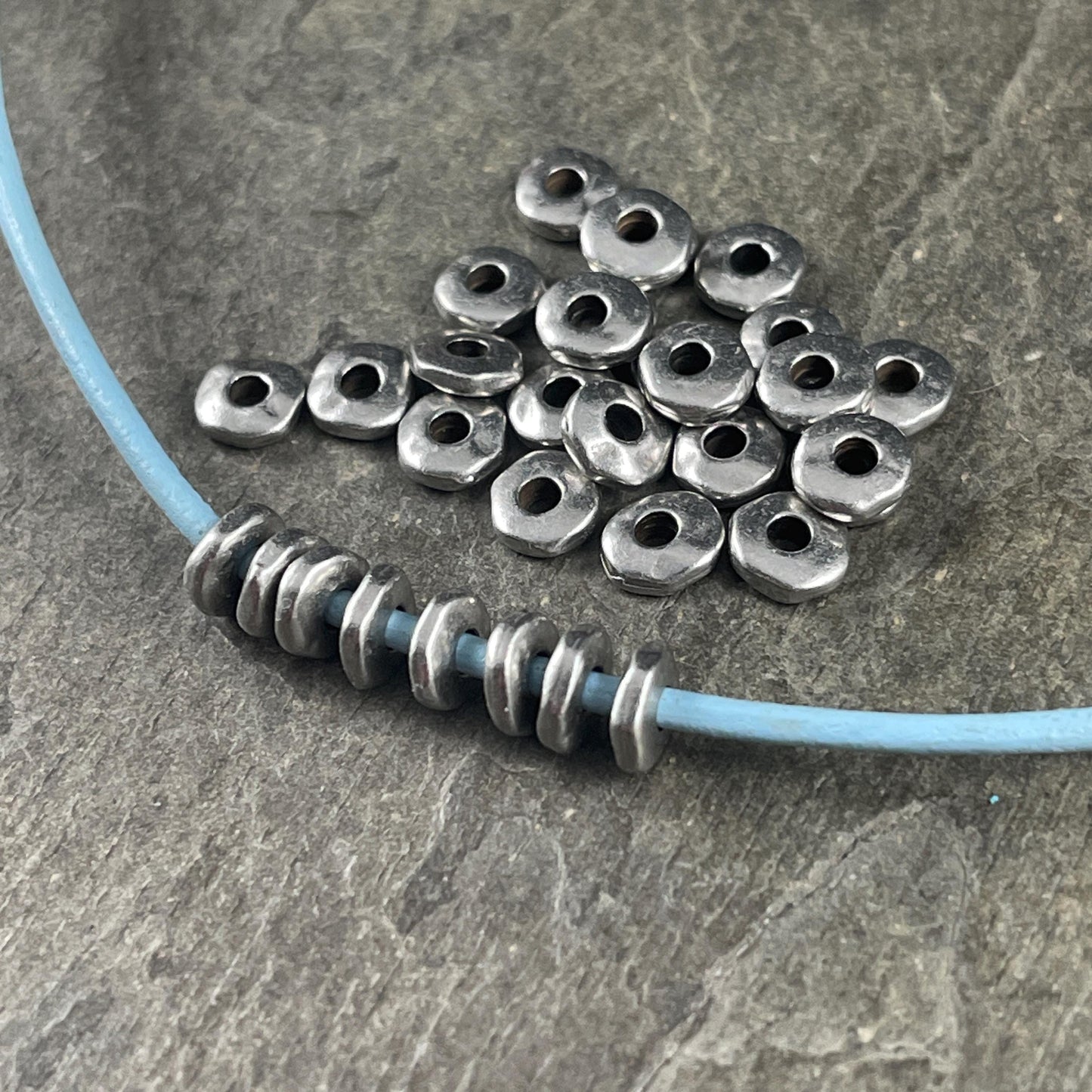 TierraCast 6.5mm Organic Rondelle with 2mm Hole, Antiqued Pewter (PF/409-00) * Qty. 20