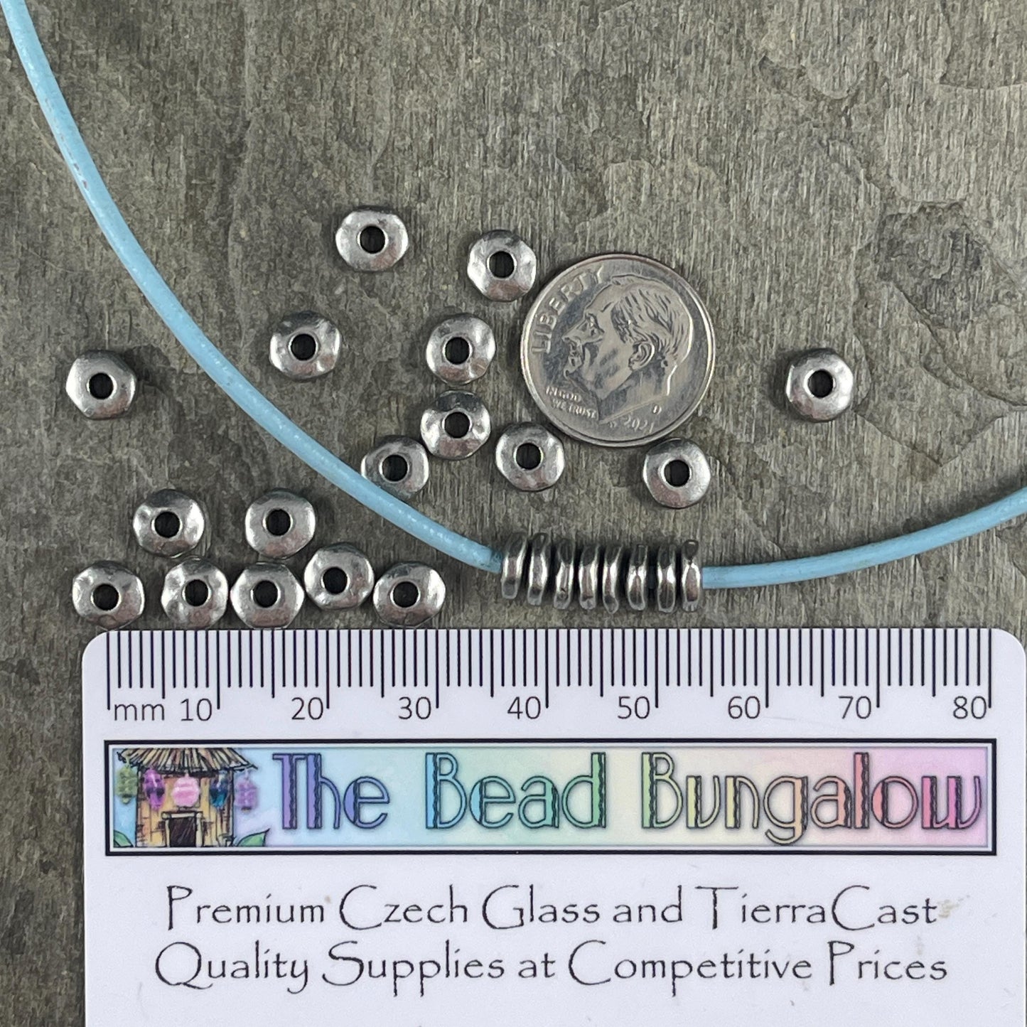 TierraCast 6.5mm Organic Rondelle with 2mm Hole, Antiqued Pewter (PF/409-00) * Qty. 20