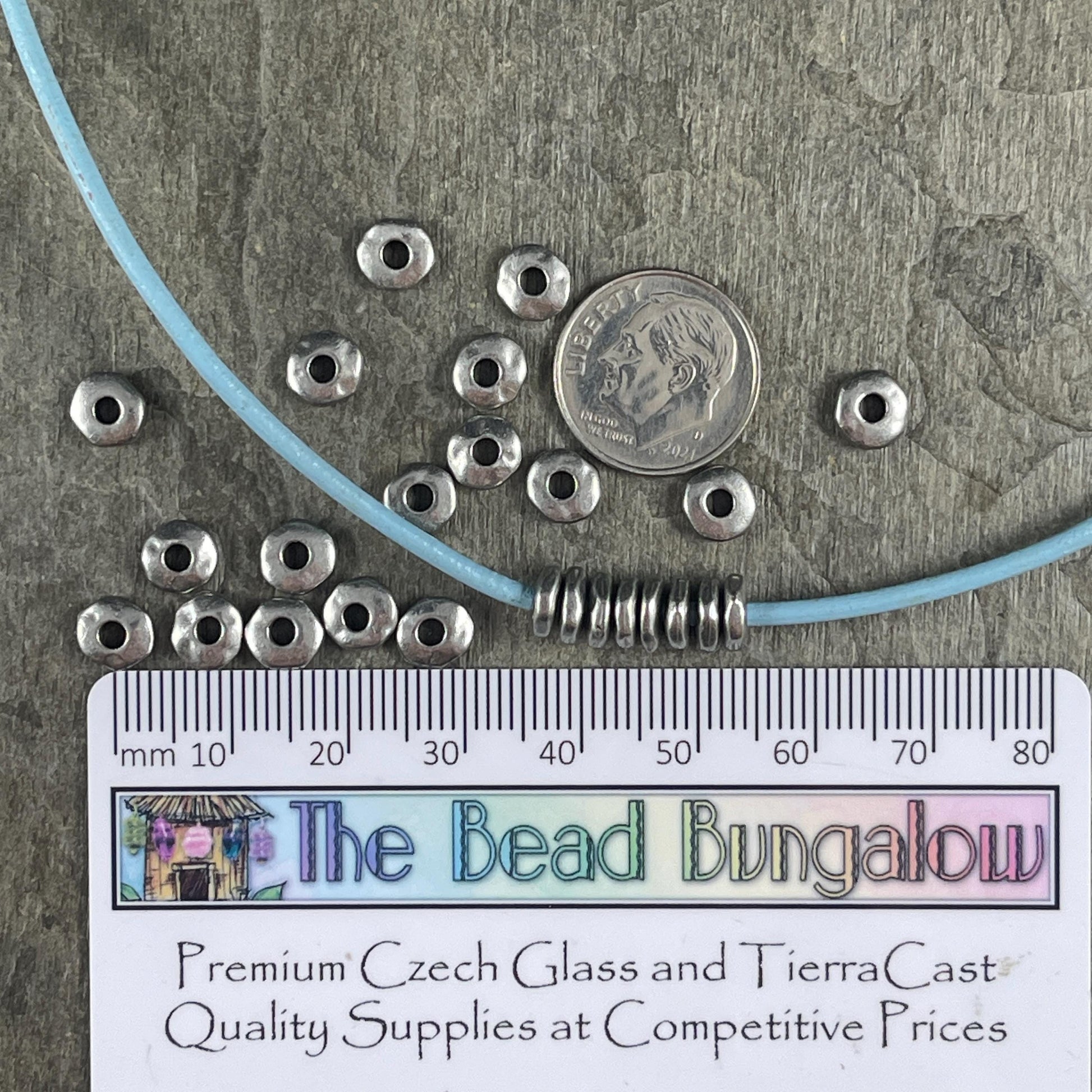 TierraCast 6.5mm Organic Rondelle with 2mm Hole, Antiqued Pewter (PF/409-00) * Qty. 20