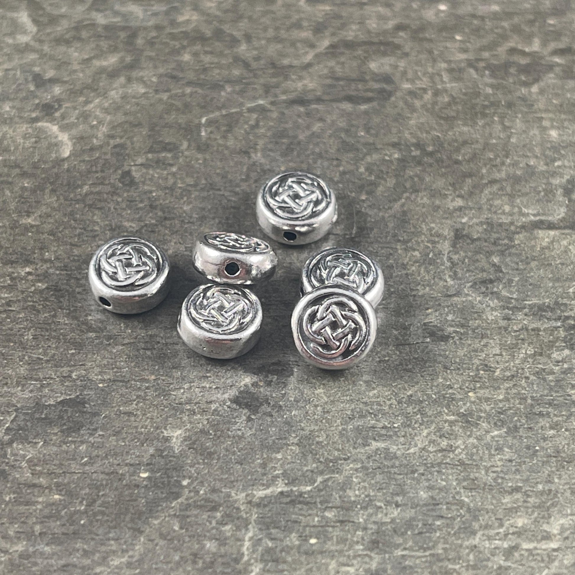TierraCast 7mm Celtic Knot Bead, Antiqued Silver Plated Pewter (PF/758-77) * Qty. 6