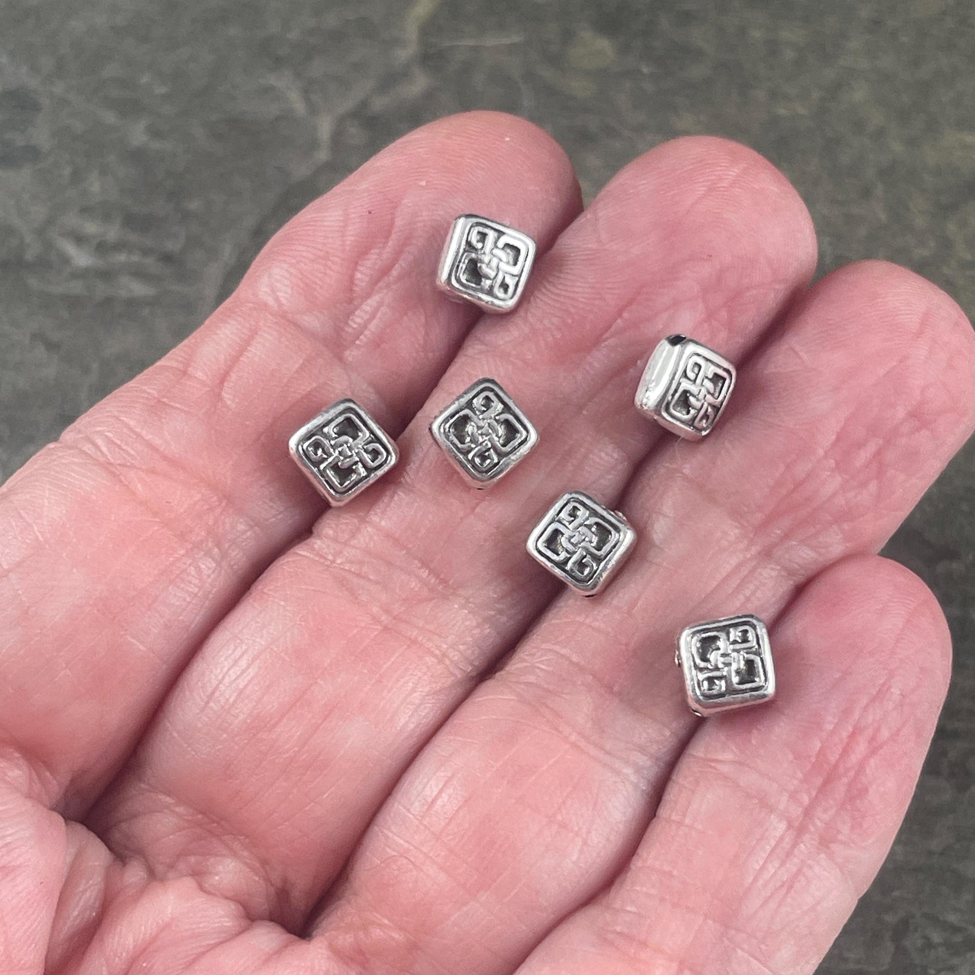 TierraCast 7mm Celtic Knot Bead, Antiqued Silver Plated Pewter (PF/760-77) * Qty. 6