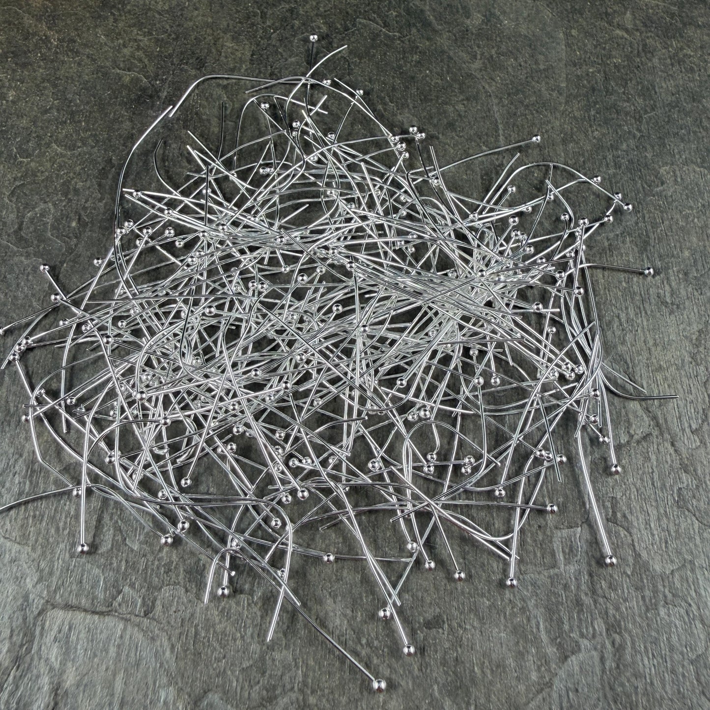 Silver Ball Head Pins, 22 Gauge 1-1/2" Pins for Jewelry Making (PH-PHP-22gS) * Qty. 200