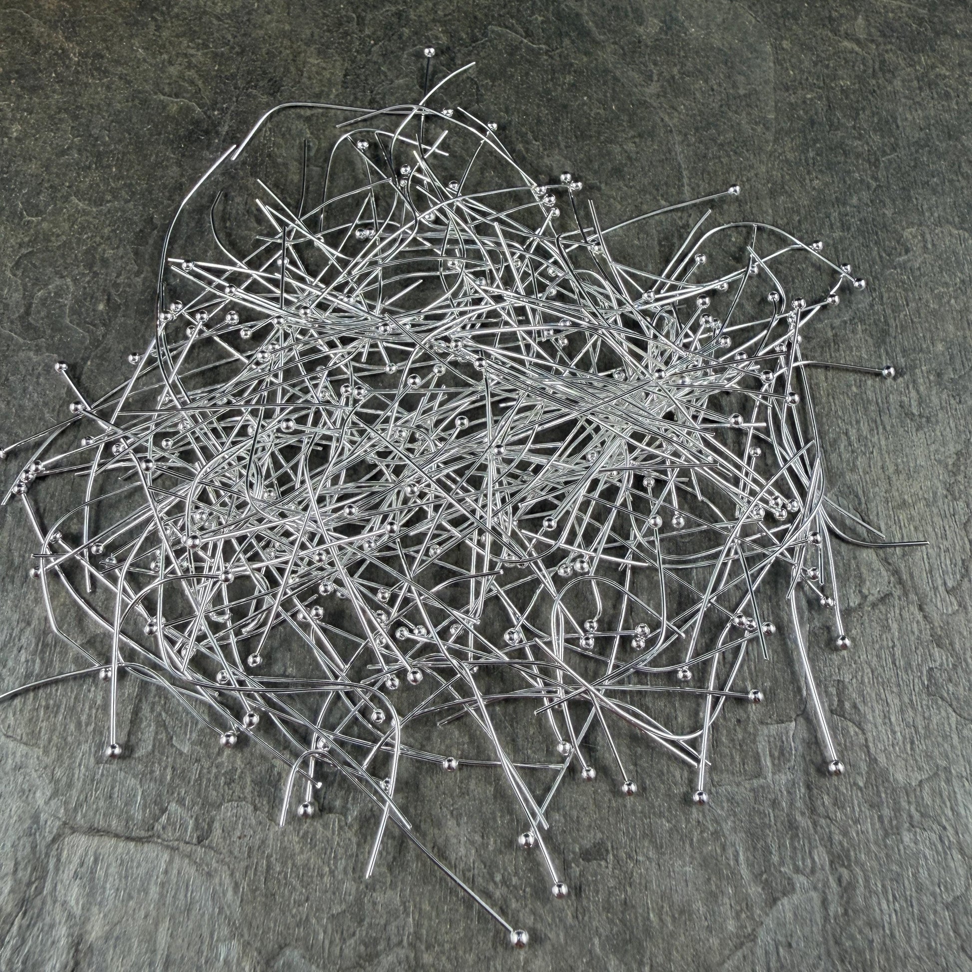 Silver Ball Head Pins, 22 Gauge 1-1/2" Pins for Jewelry Making (PH-PHP-22gS) * Qty. 200