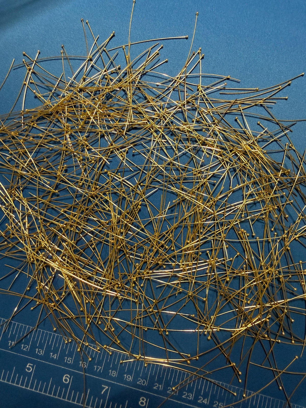 Gold Ball Headpins - 2-1/4" 21g Gold Plated Brass Head Pins (PH-BHP-G) * Qty. 100