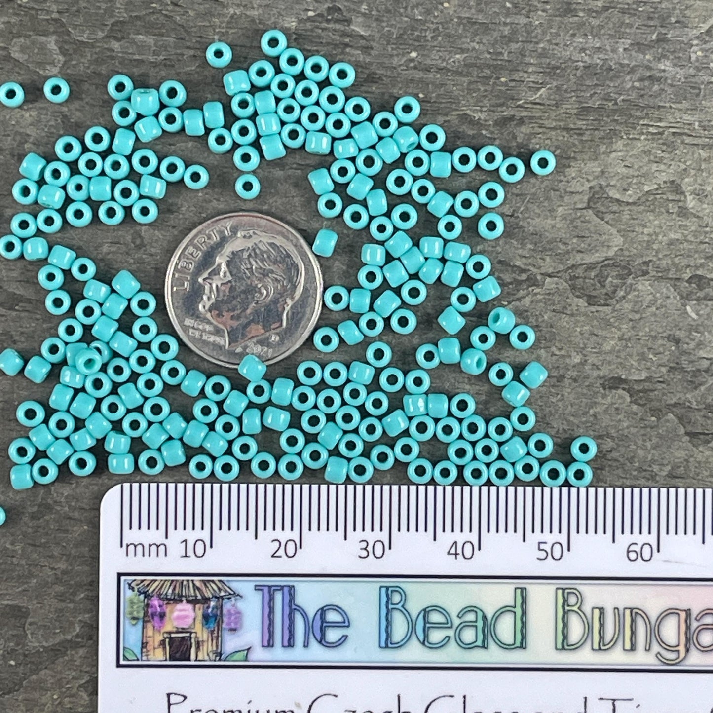 TOHO 8/0 Glass Seed Beads, Opaque Turquoise Beads (T8/SM-055) 2.25mm Turquoise Beads * Qty. 20 grams