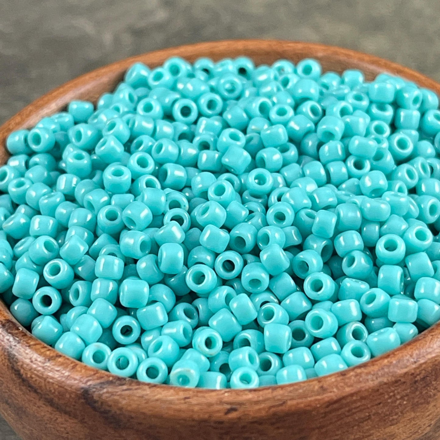 TOHO 8/0 Glass Seed Beads, Opaque Turquoise Beads (T8/SM-055) 2.25mm Turquoise Beads * Qty. 20 grams