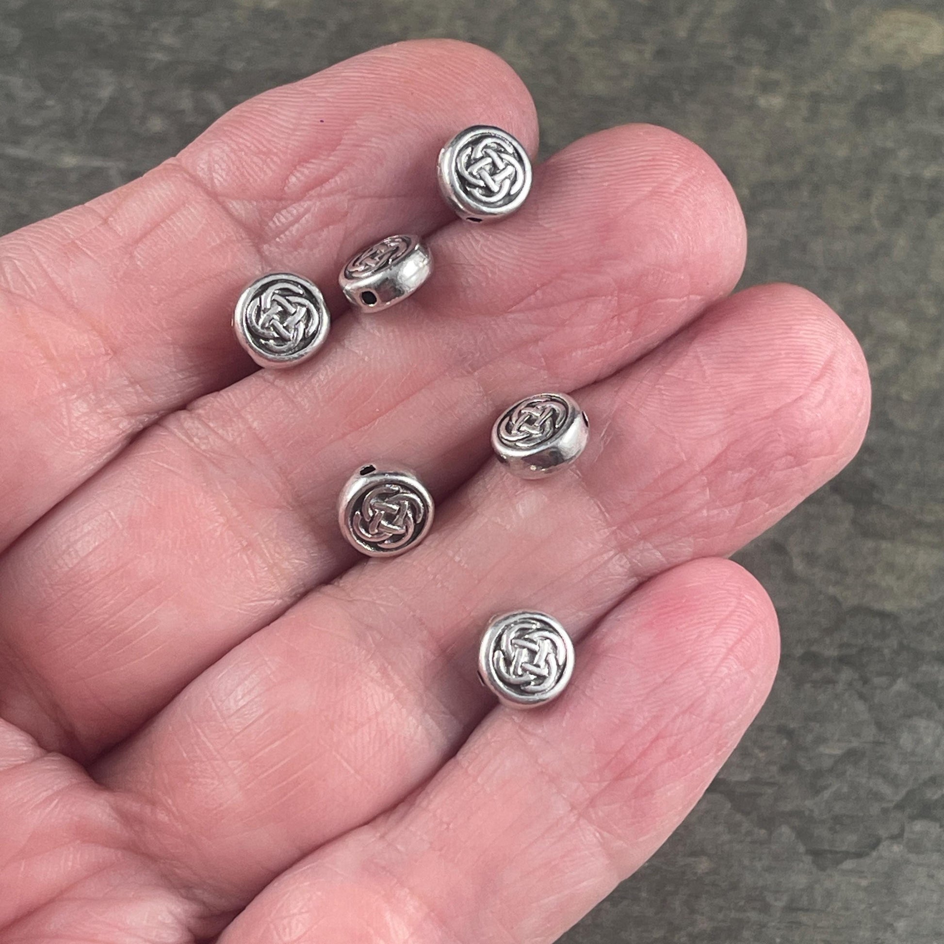 TierraCast 7mm Celtic Knot Bead, Antiqued Silver Plated Pewter (PF/758-77) * Qty. 6