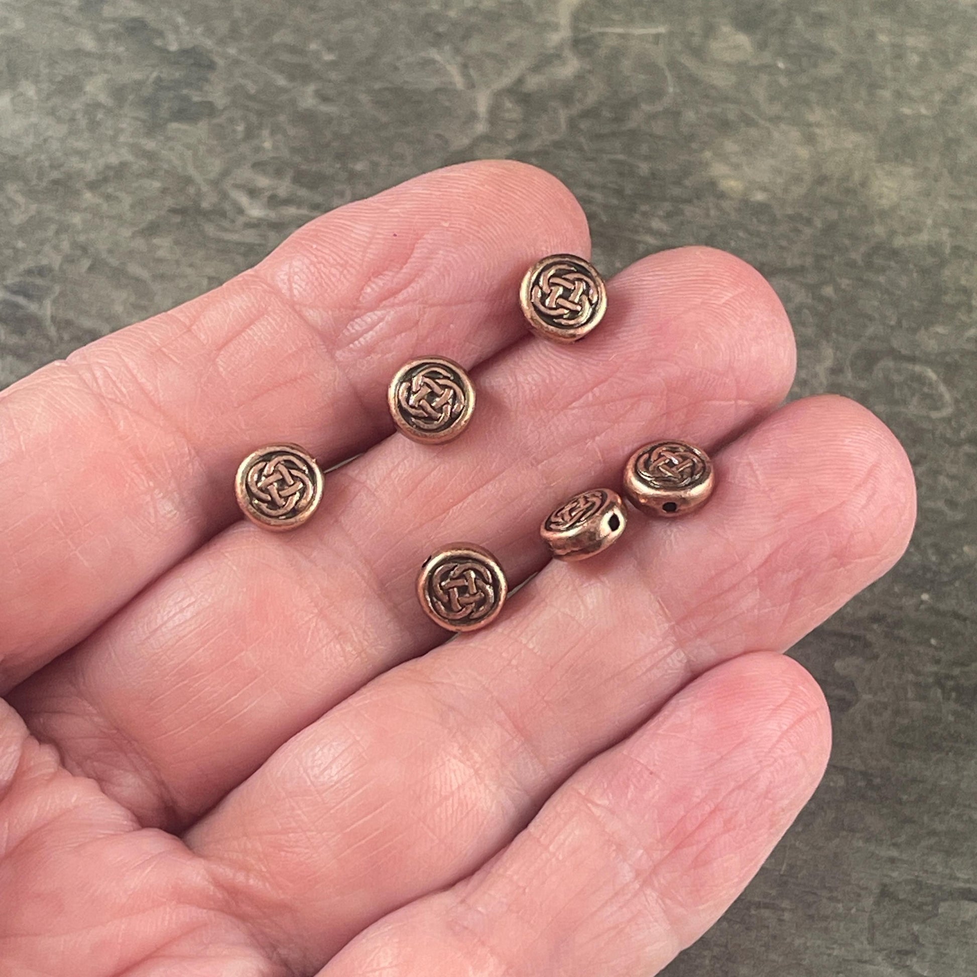 TierraCast 7mm Celtic Knot Bead, Antiqued Copper Plated Pewter (PF/758-87) * Qty. 6