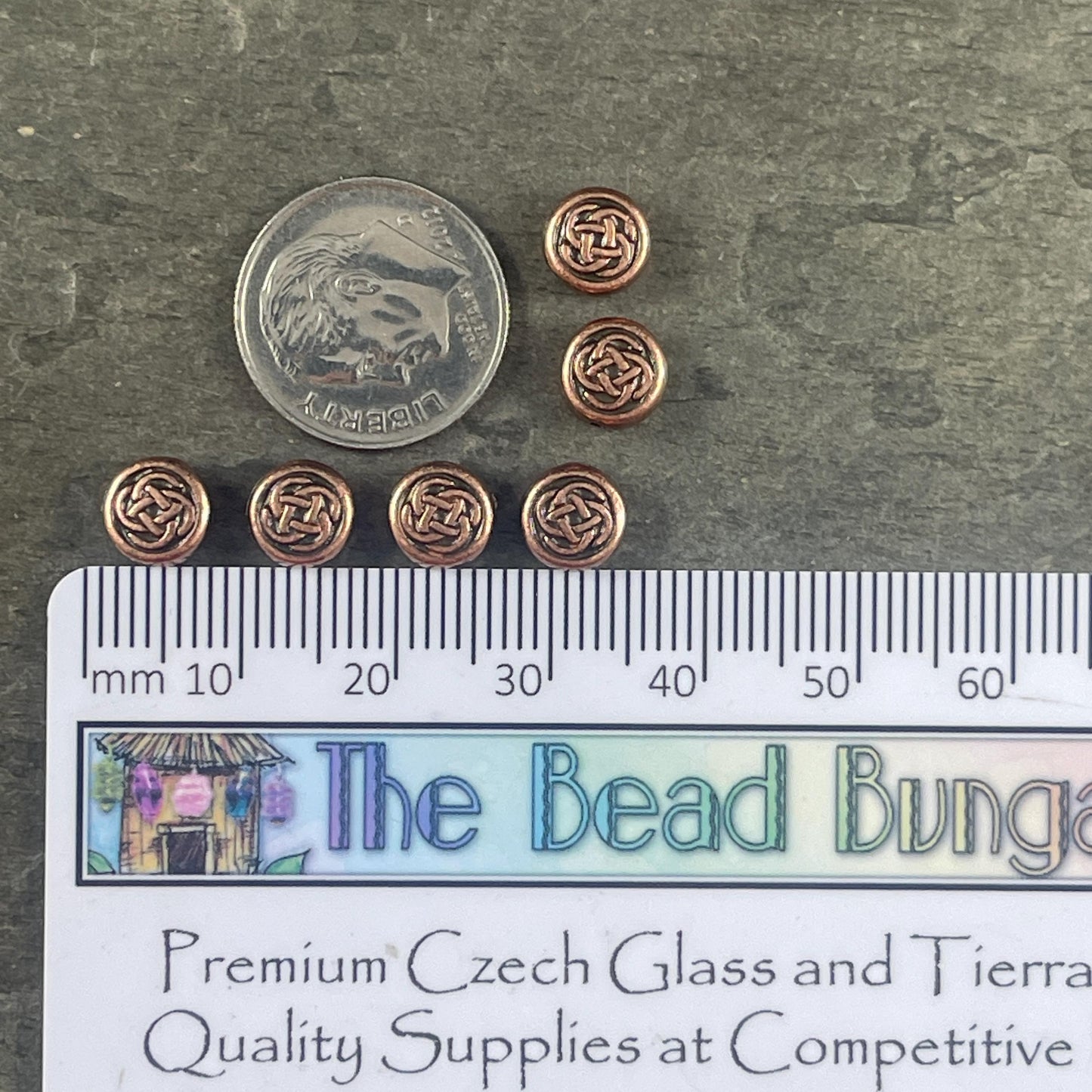 TierraCast 7mm Celtic Knot Bead, Antiqued Copper Plated Pewter (PF/758-87) * Qty. 6