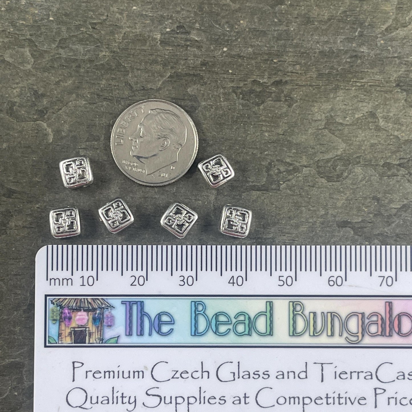 TierraCast 7mm Celtic Knot Bead, Antiqued Silver Plated Pewter (PF/760-77) * Qty. 6