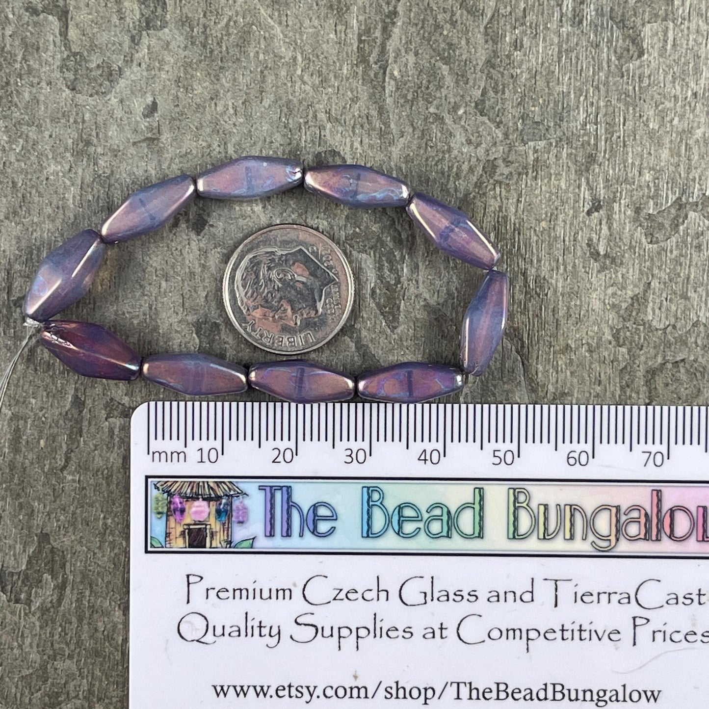 Czech Glass Beads - 14x7mm Rhombus, Thistle with Mother of Pearl Finish (RHO/N-2155) * Qty. 10 Beads