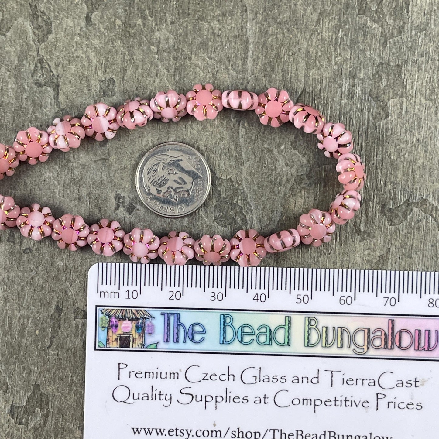 Czech Glass Beads - 9mm Cactus Flower, Mauve and Rose Pink with Sliperit Finish (N-0617) * 20 Beads