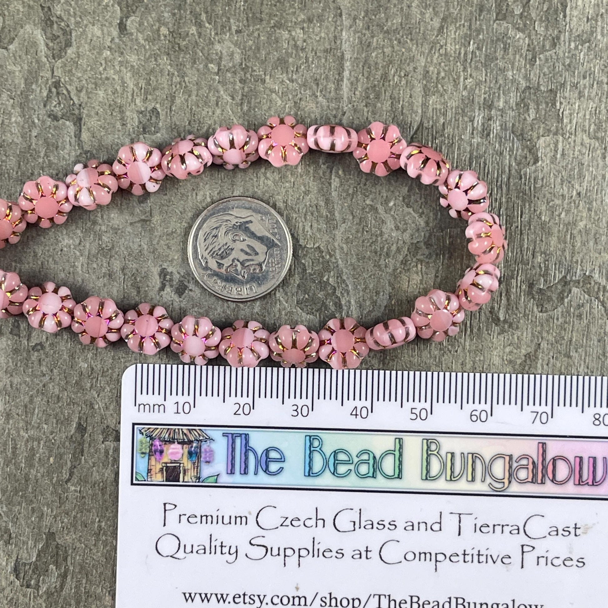 Czech Glass Beads - 9mm Cactus Flower, Mauve and Rose Pink with Sliperit Finish (N-0617) * 20 Beads