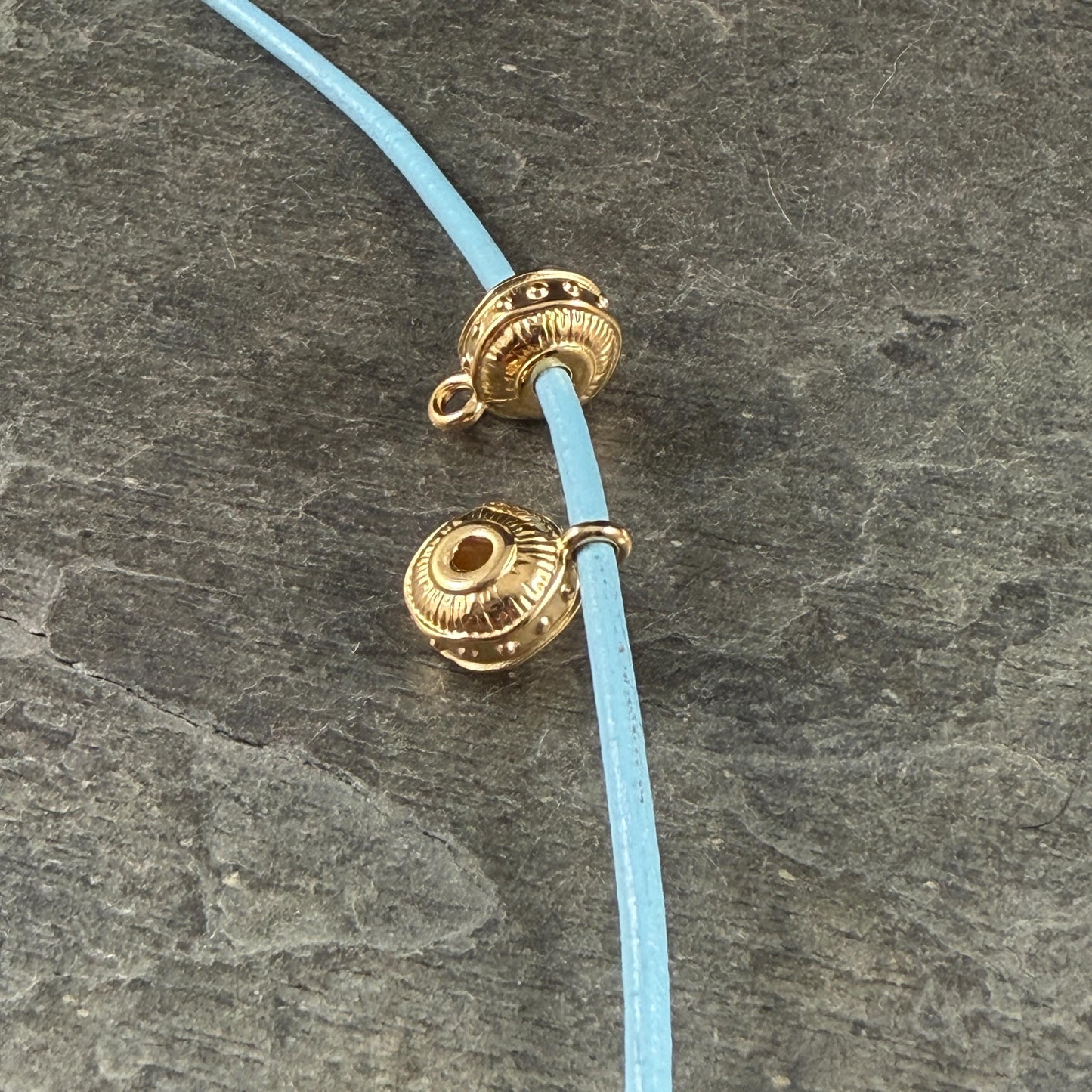 Bail Bead with Loop and 2.2mm Hole, 24k Gold Plated, Nickel Free (PF/15447-12) * Qty. 3