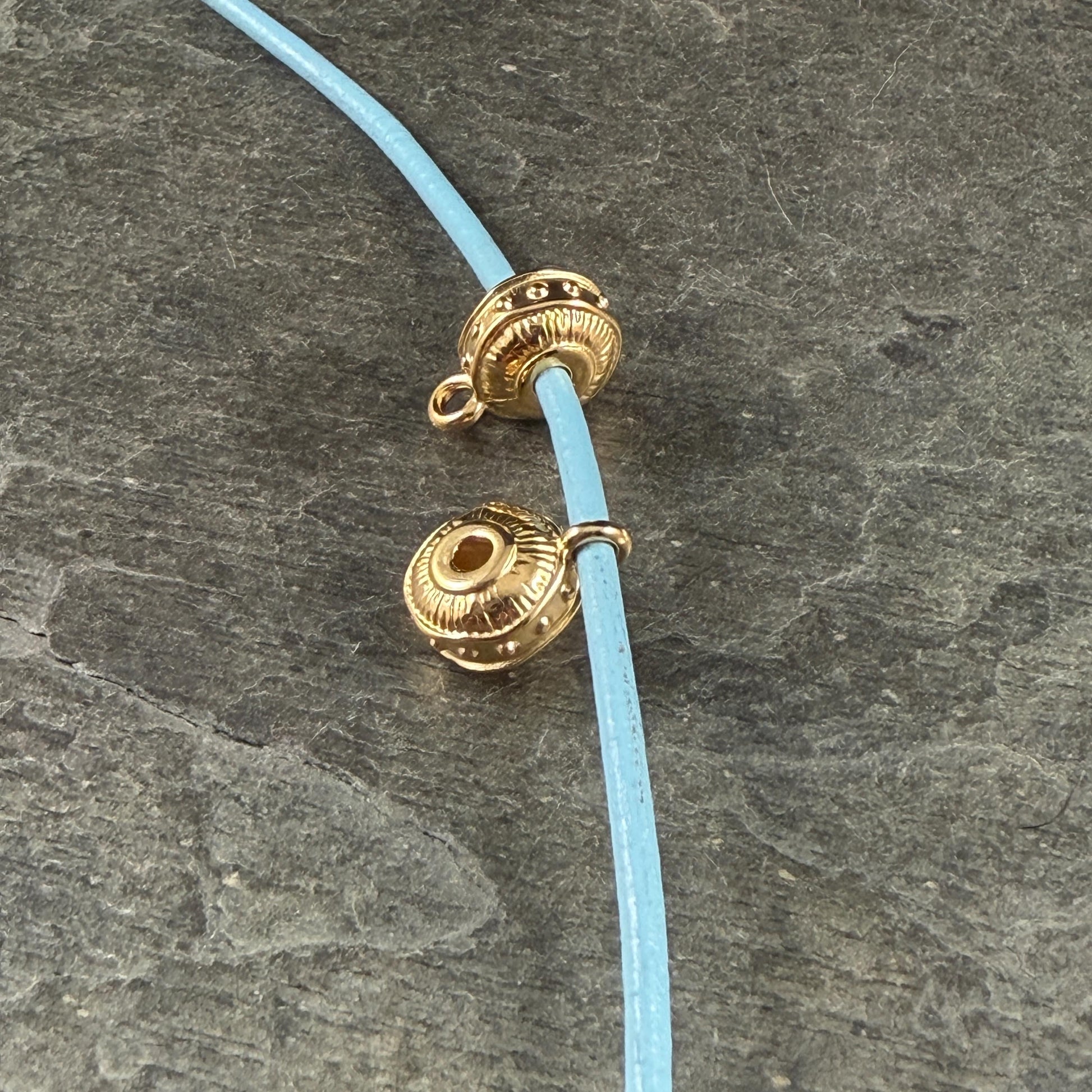 Bail Bead with Loop and 2.2mm Hole, 24k Gold Plated, Nickel Free (PF/15447-12) * Qty. 3