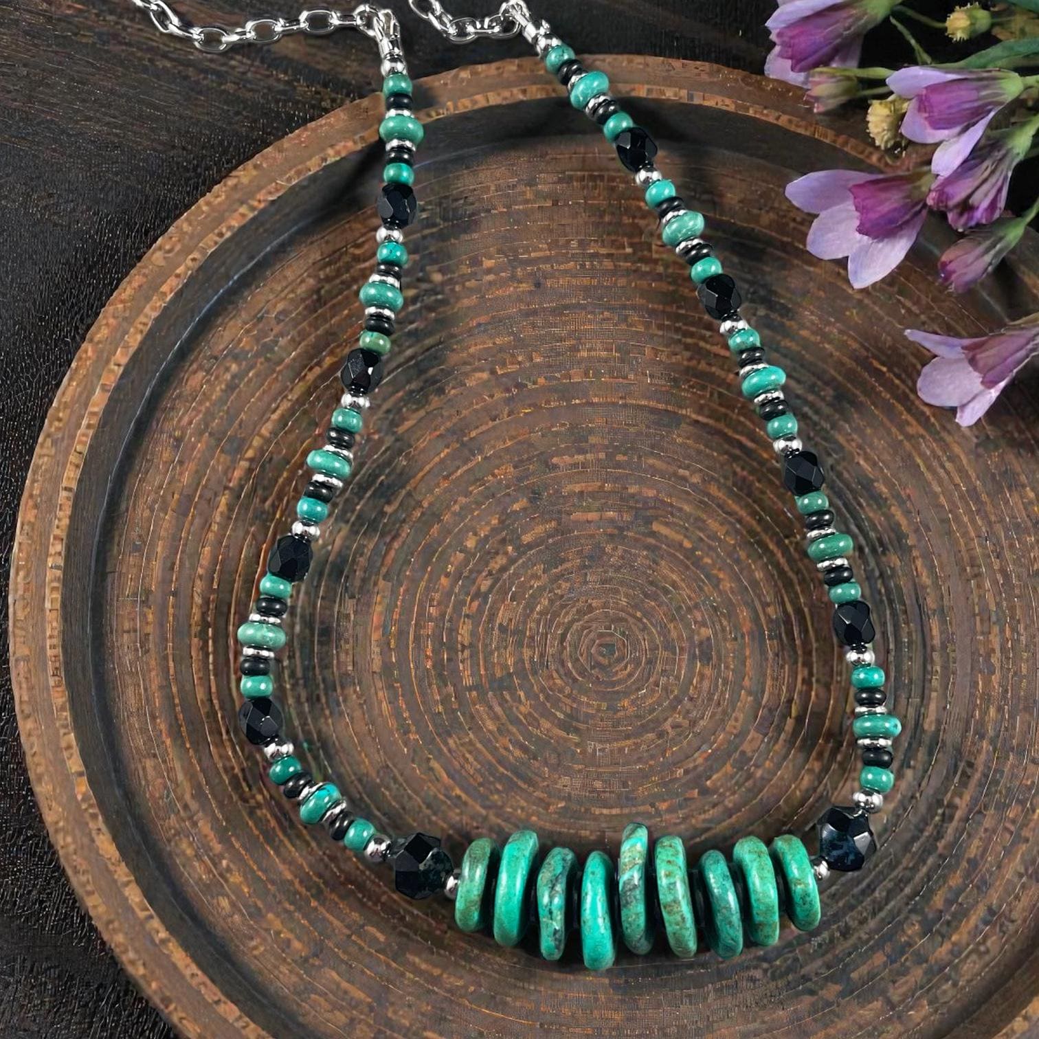 Magnesite Turquoise - Organic Discs 10-17mm diameter, Turquoise Blue (2408HL-43) * 60 Beads