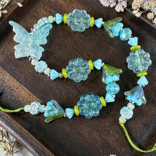 Exclusive Bead Bungalow Mix - Butterflies and Flowers, Nature Theme Glass Beads (CBF418.10)