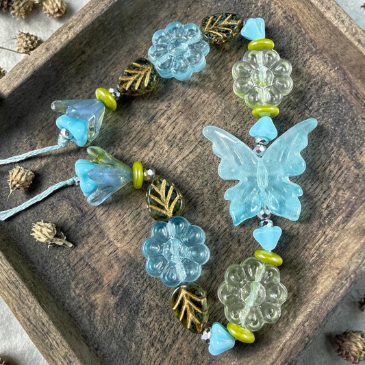 Exclusive Bead Bungalow Mix - Butterflies and Flowers, Nature Theme Glass Beads (CBF418.15)