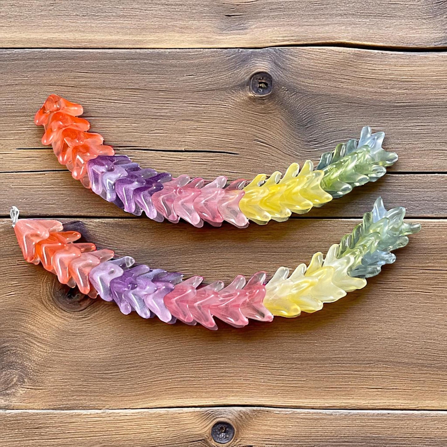 5-Petal Flower Bead Caps - 12mm Tapered Cone Glass Bead, Multi-Colored Mix (CBC-1) * Qty. 20