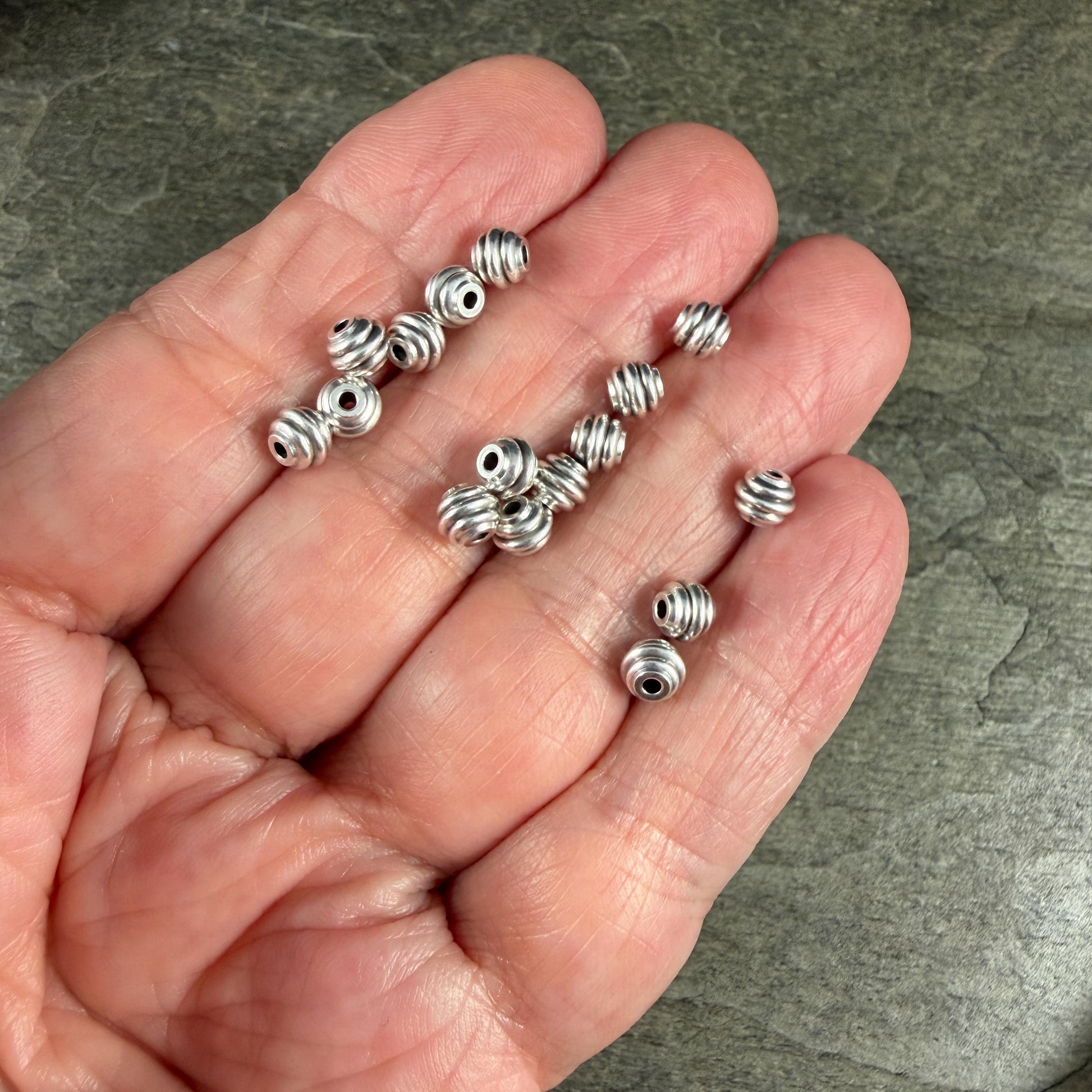 4x5mm Stepped Bicone Bead, Antiqued Silver Plated Brass (PF/971-50-77) * Qty. 20