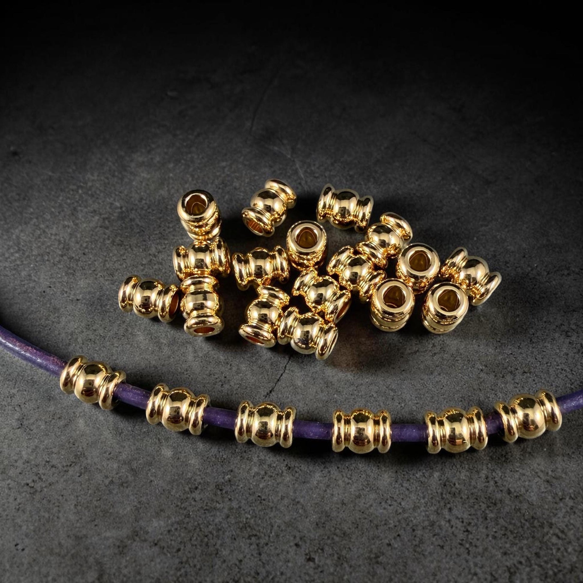 5x4mm Contoured Tube Bead, Nickel Free, 24k Gold Plated Brass (PF/951-40-12) * Qty. 20