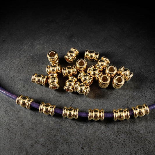 5x4mm Contoured Tube Bead, Nickel Free, 24k Gold Plated Brass (PF/951-40-12) * Qty. 20