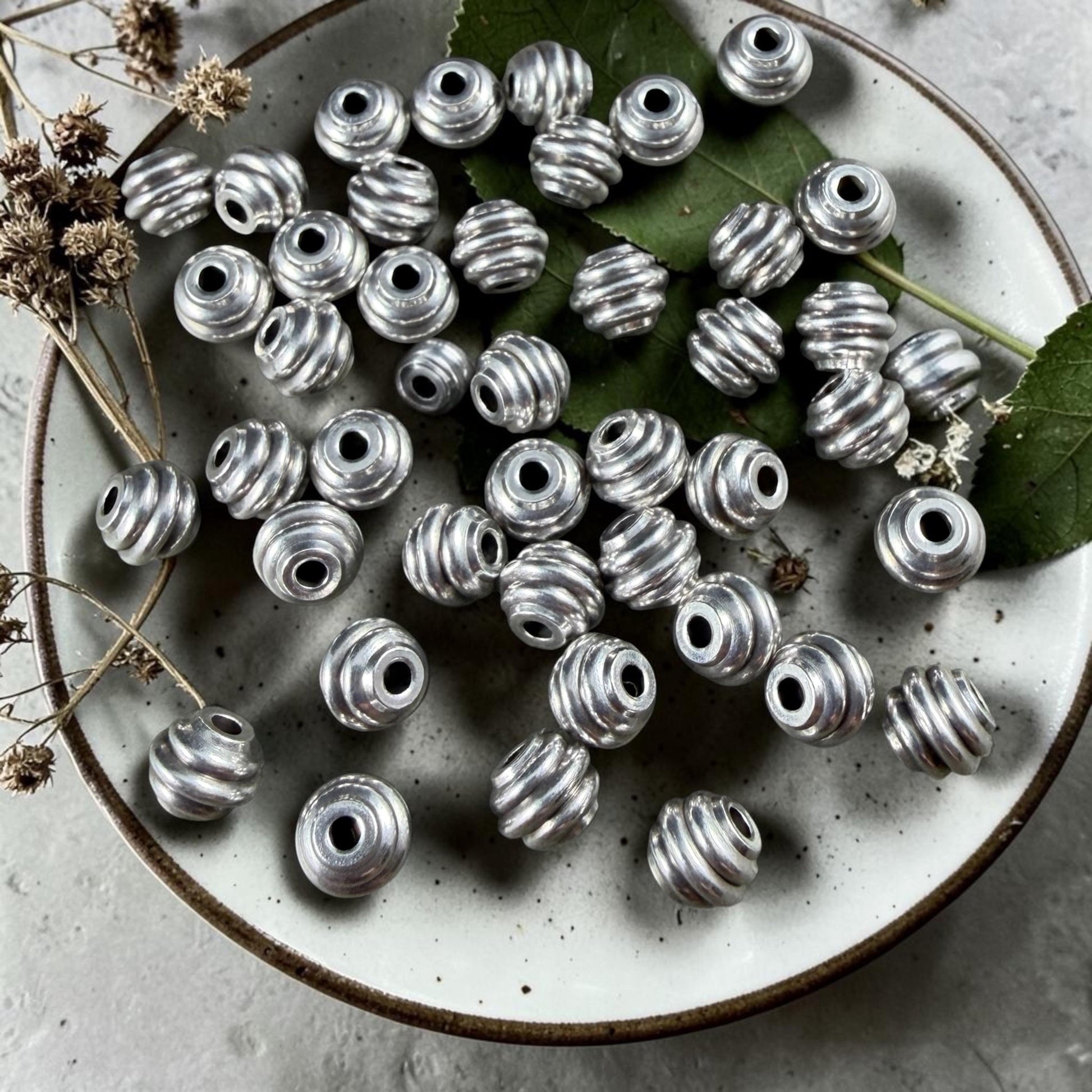 4x5mm Stepped Bicone Bead, Antiqued Silver Plated Brass (PF/971-50-77) * Qty. 20