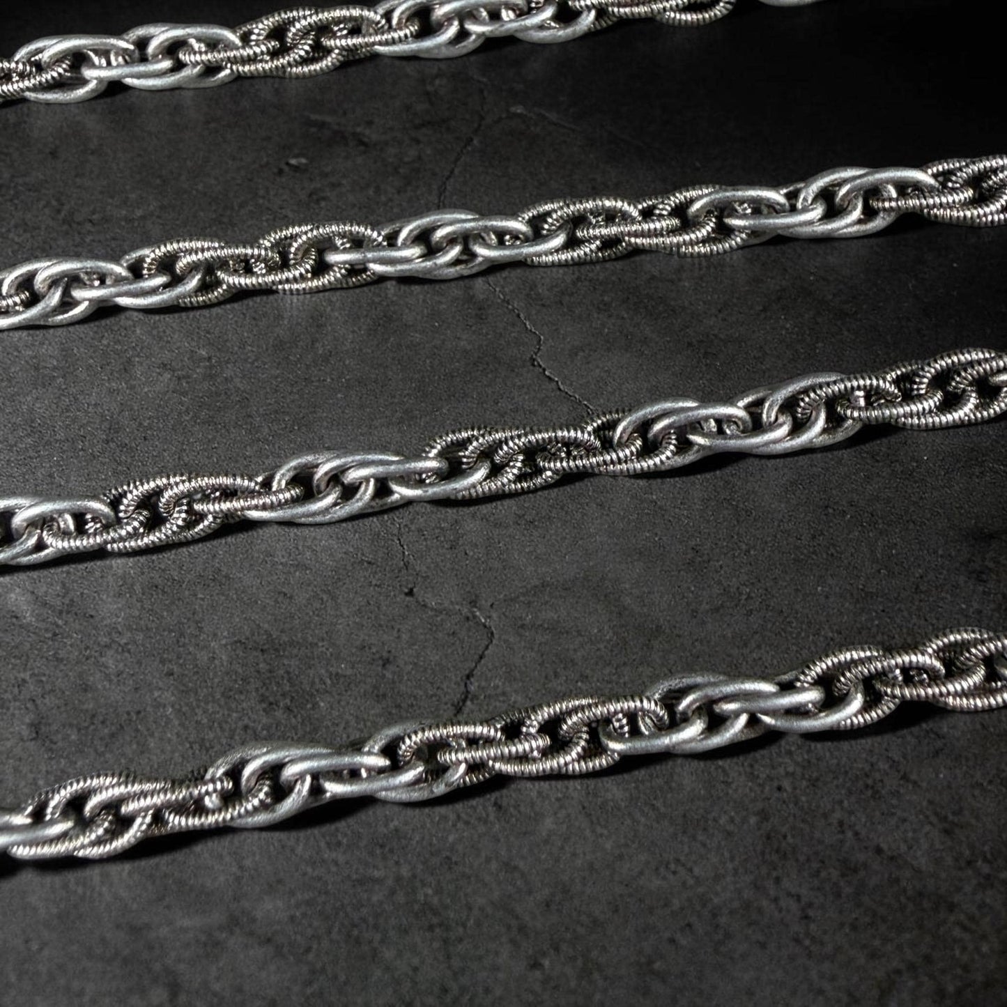 Chain by the Foot - 3mm Spiga Rope Spiral Chain - Antiqued Silver Plated Brass (CH-870AS) * 18" Length