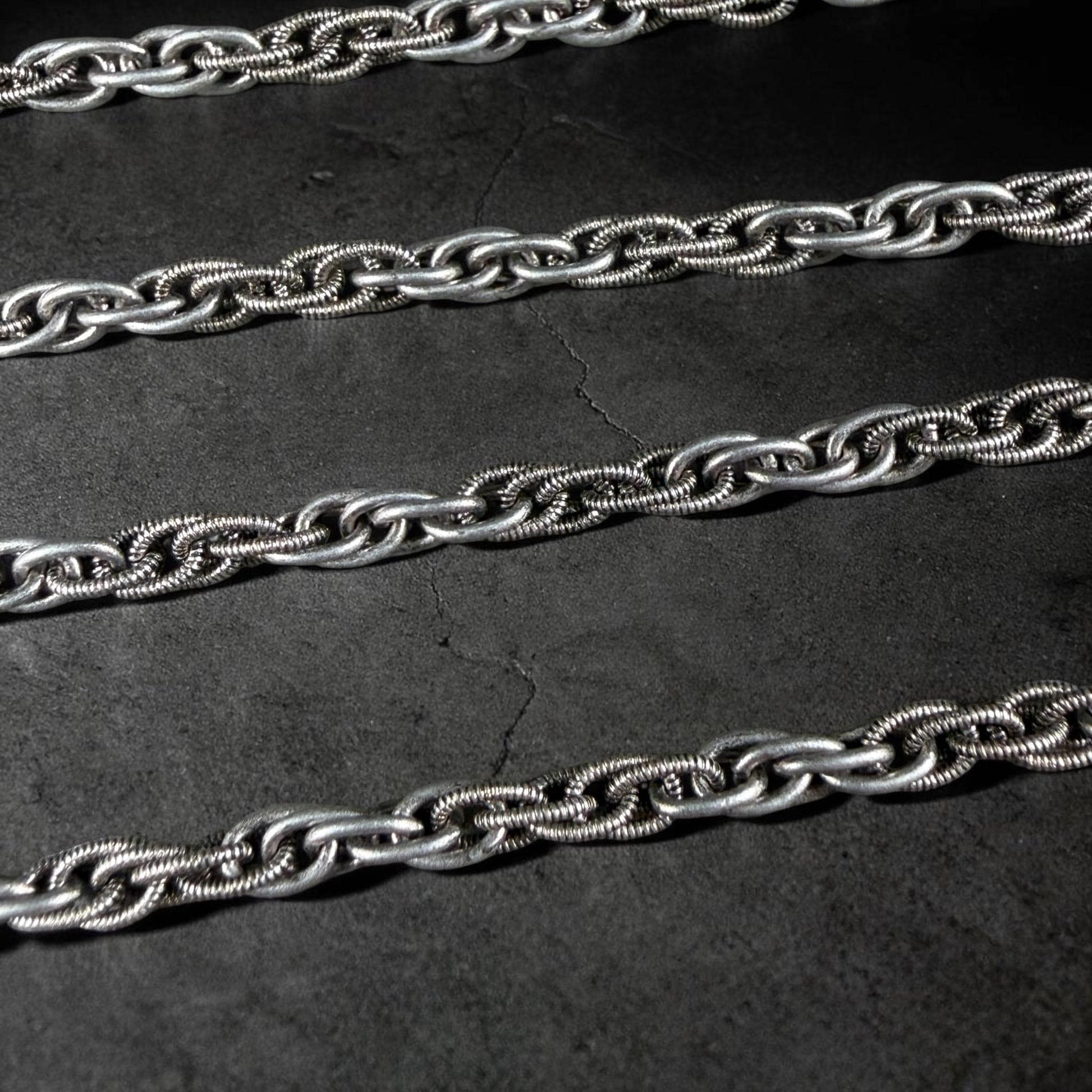 Chain by the Foot - 3mm Spiga Rope Spiral Chain - Antiqued Silver Plated Brass (CH-870AS) * 18" Length