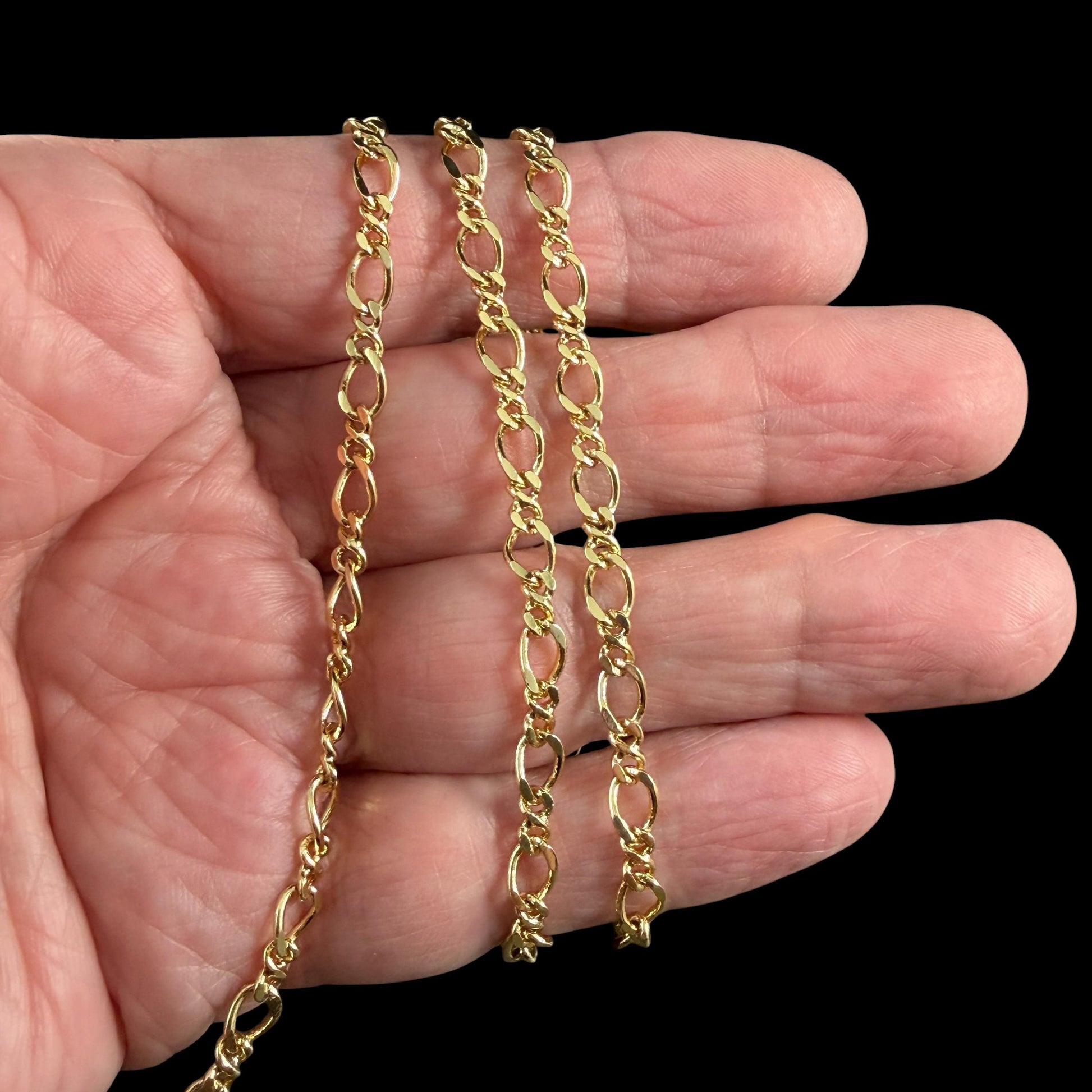 Chain by the Foot - 18k Gold Plated Brass Chain, 6.5x4mm Twisted Oval Links (F016-08G) * 18" Length