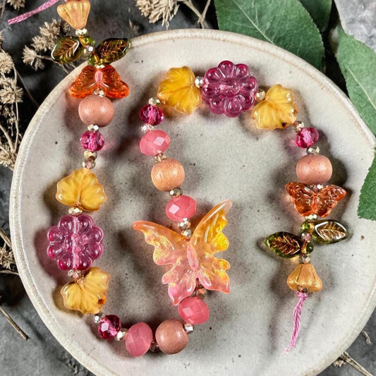 Exclusive Bead Bungalow Mix - Butterflies and Flowers, Nature Theme Glass Beads (CBF418.06)