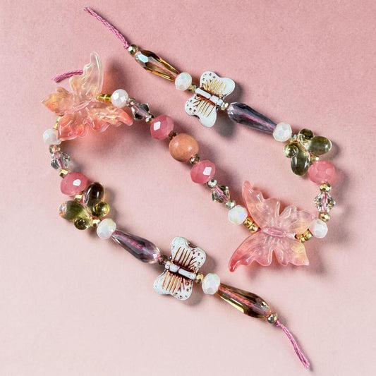 Exclusive Bead Bungalow Mix - Butterflies and Flowers, Nature Theme Glass Beads (CBF418.07)