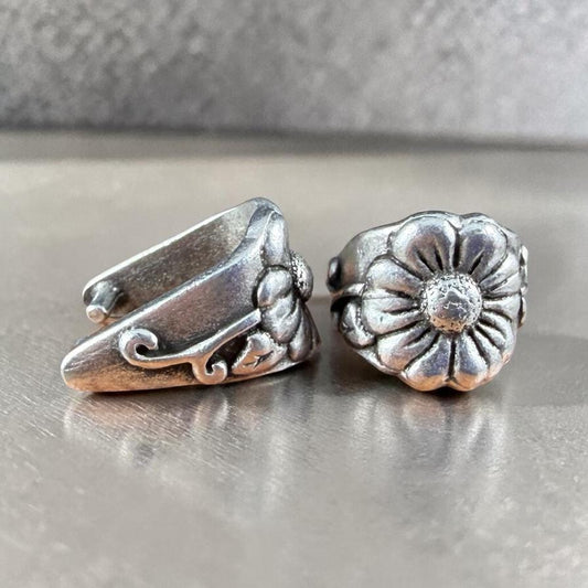 TierraCast 16mm Blossom Pinch Bail, Antiqued Silver Plated (PF/910-77) * Qty. 2
