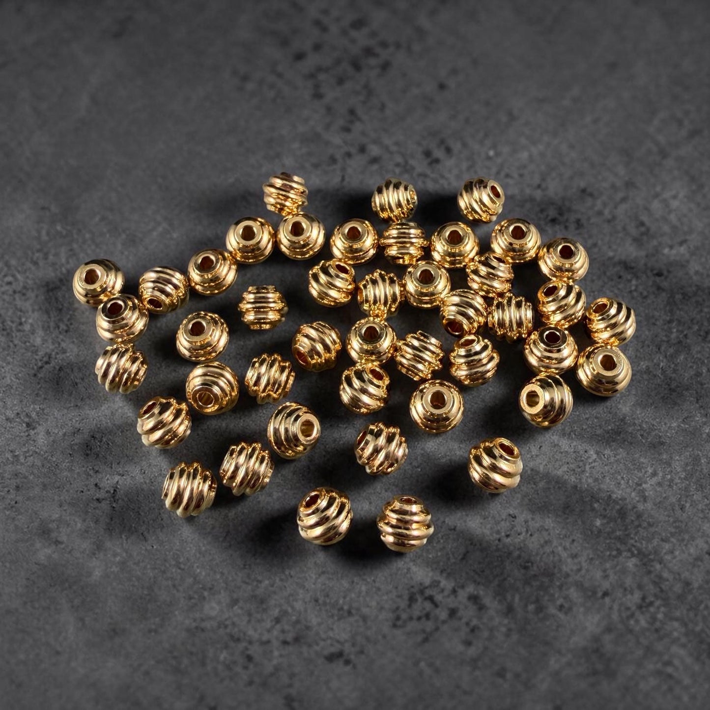 4x5mm Stepped Bicone Bead, Nickel Free, 24k Gold Plated Brass (PF/971-50-12) * Qty. 20