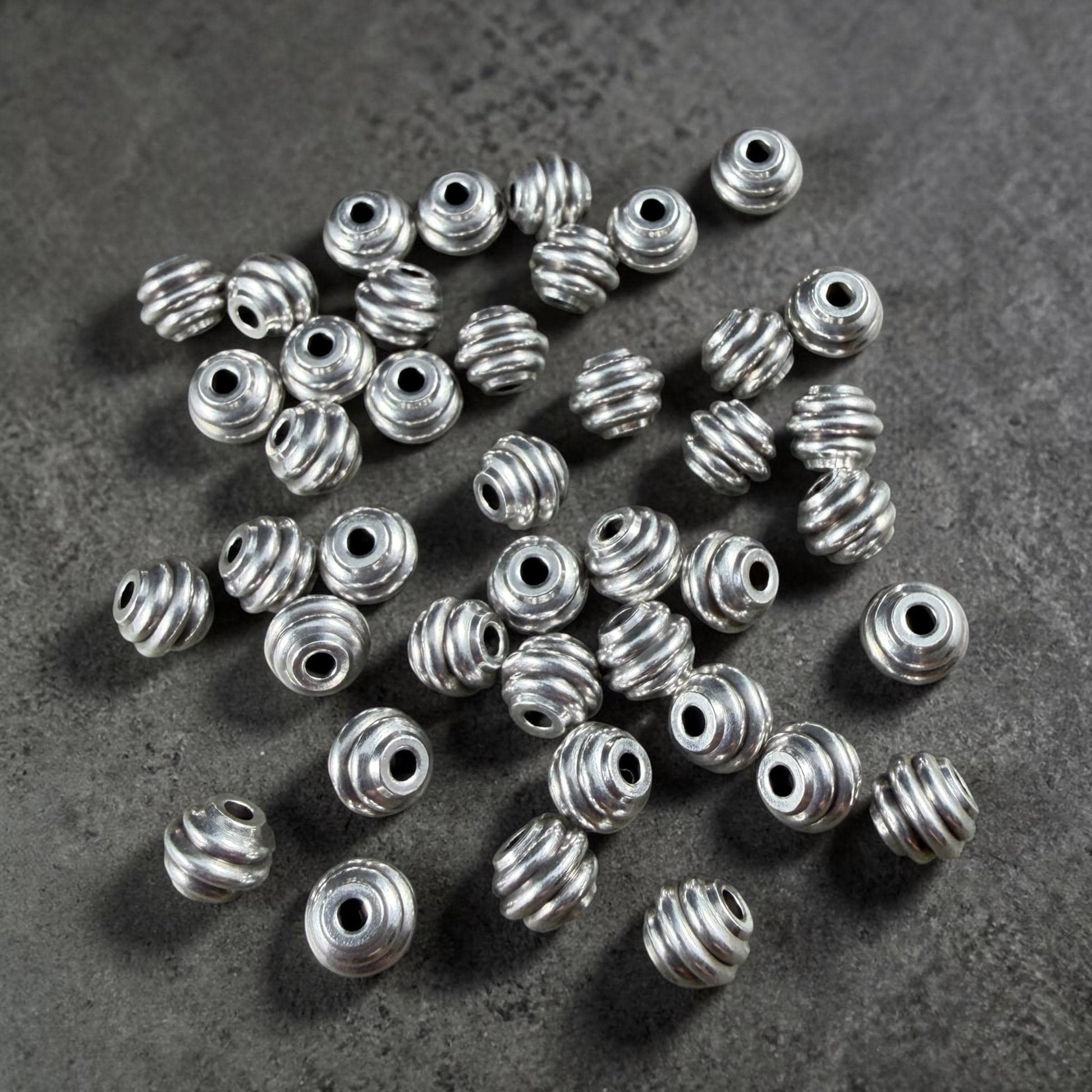 4x5mm Stepped Bicone Bead, Antiqued Silver Plated Brass (PF/971-50-77) * Qty. 20