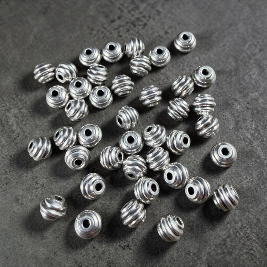 4x5mm Stepped Bicone Bead, Antiqued Silver Plated Brass (PF/971-50-77) * Qty. 20
