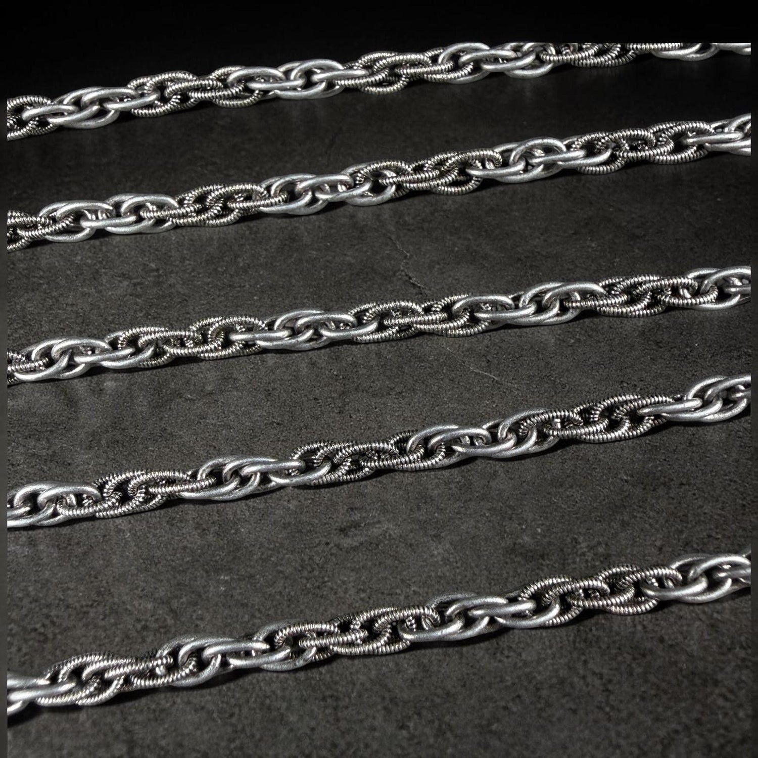 3mm Spiga Rope Spiral Chain - Antiqued Silver Plated Brass (CH-870AS) * 18" Length