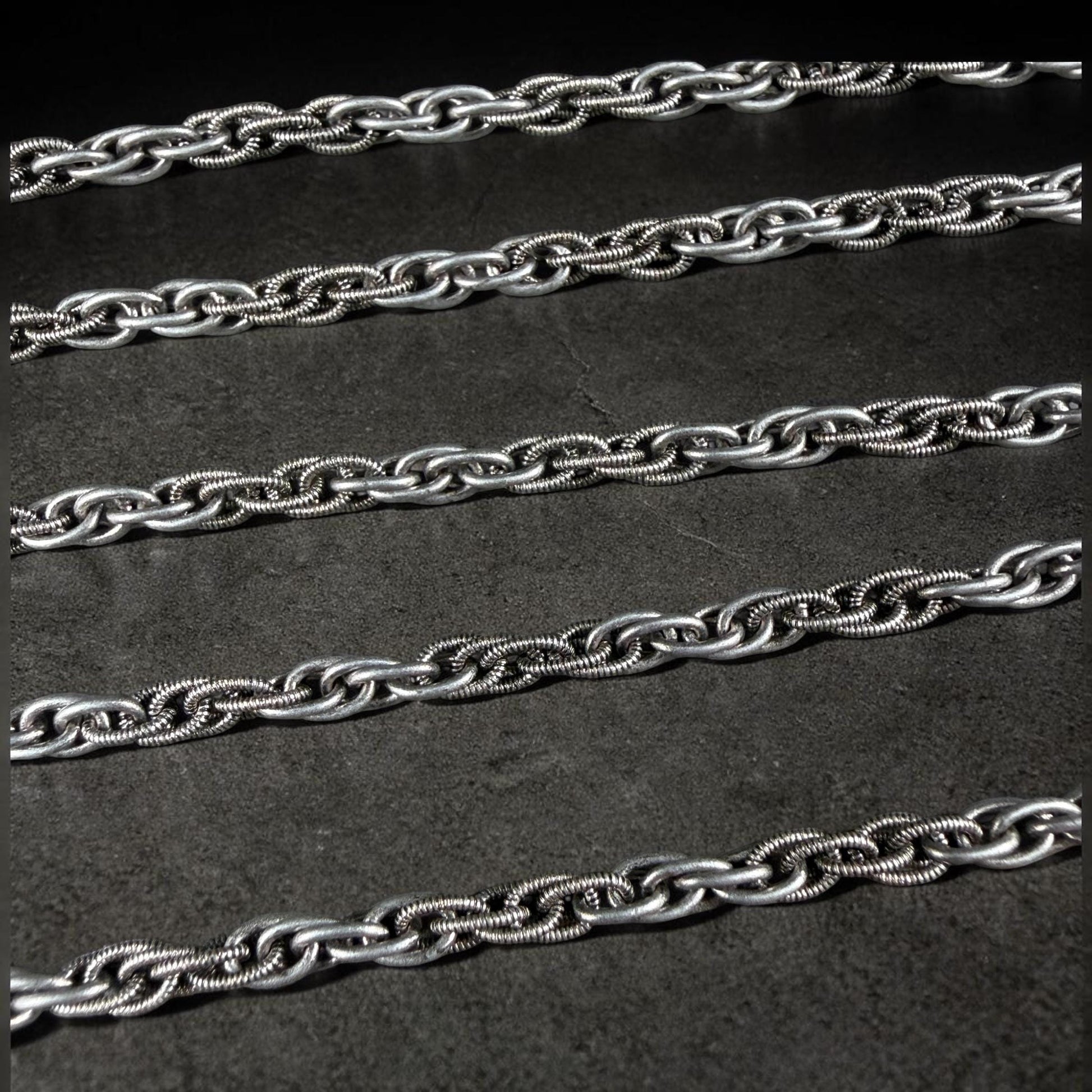 Chain by the Foot - 3mm Spiga Rope Spiral Chain - Antiqued Silver Plated Brass (CH-870AS) * 18" Length