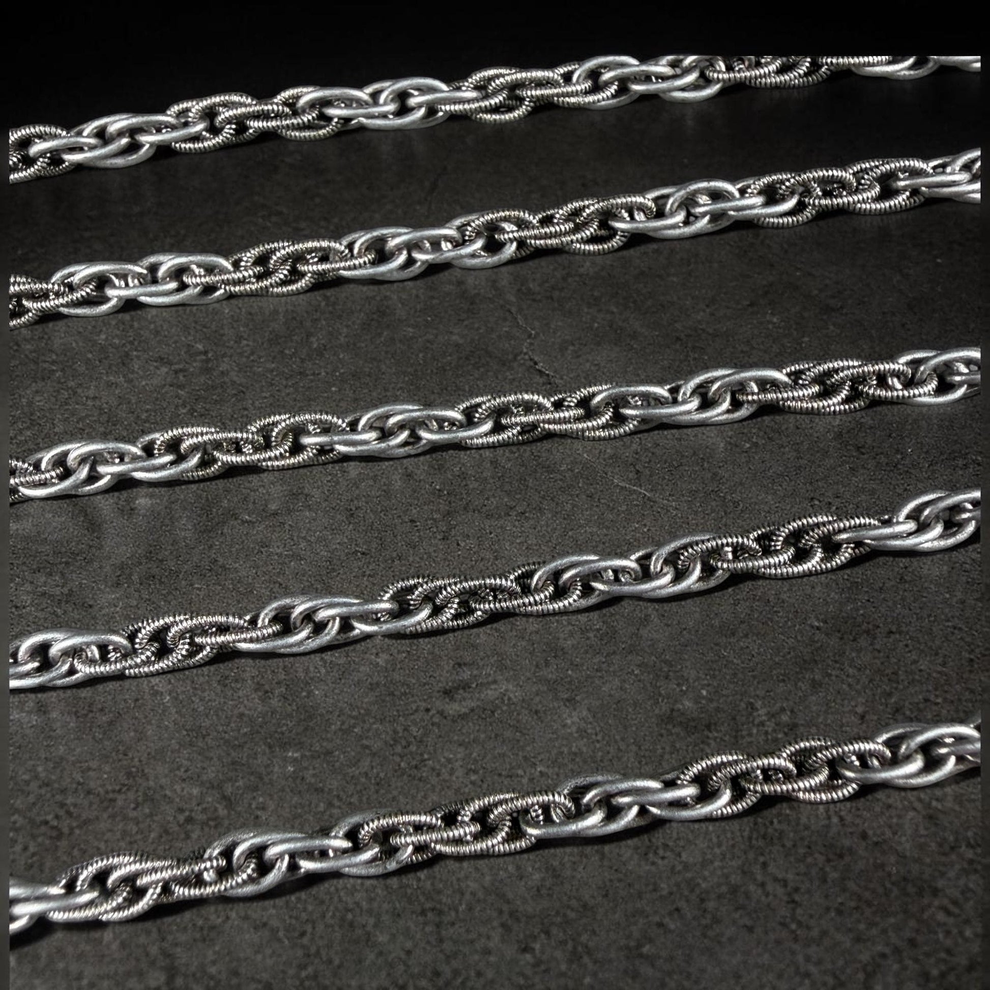 Chain by the Foot - 3mm Spiga Rope Spiral Chain - Antiqued Silver Plated Brass (CH-870AS) * 18" Length